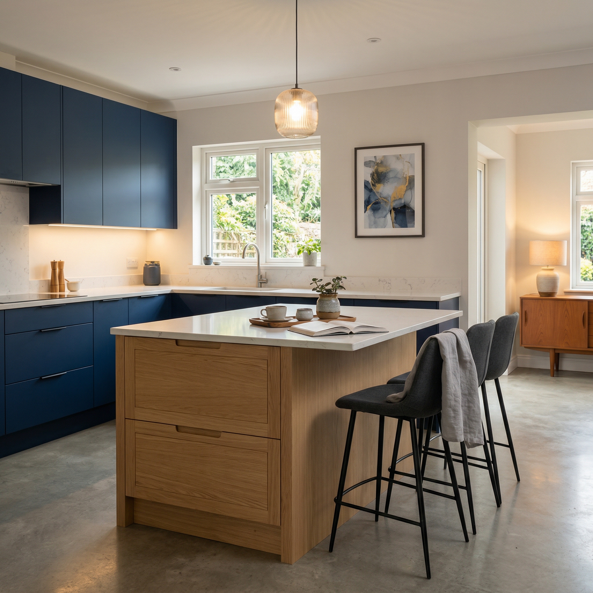 square1_800x800 Bespoke kitchen island detail, modern shaker cabinetry with quality joinery
