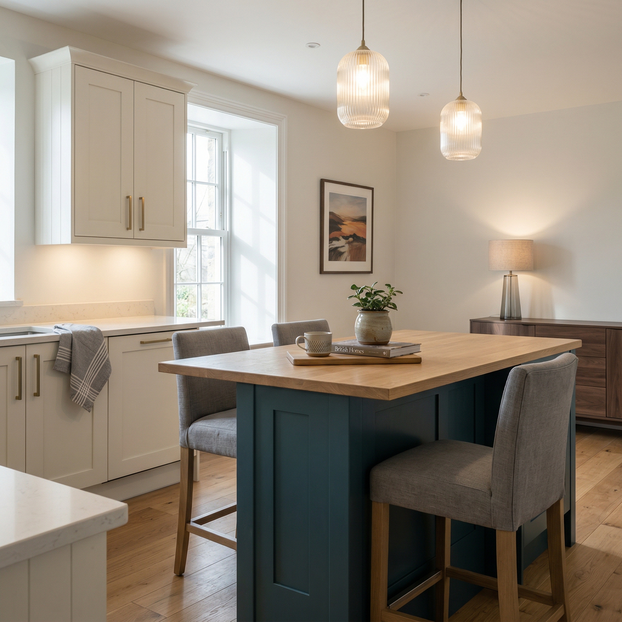 square1_800x800 Bespoke kitchen island detail, contemporary painted lay-on cabinetry with quality joinery
