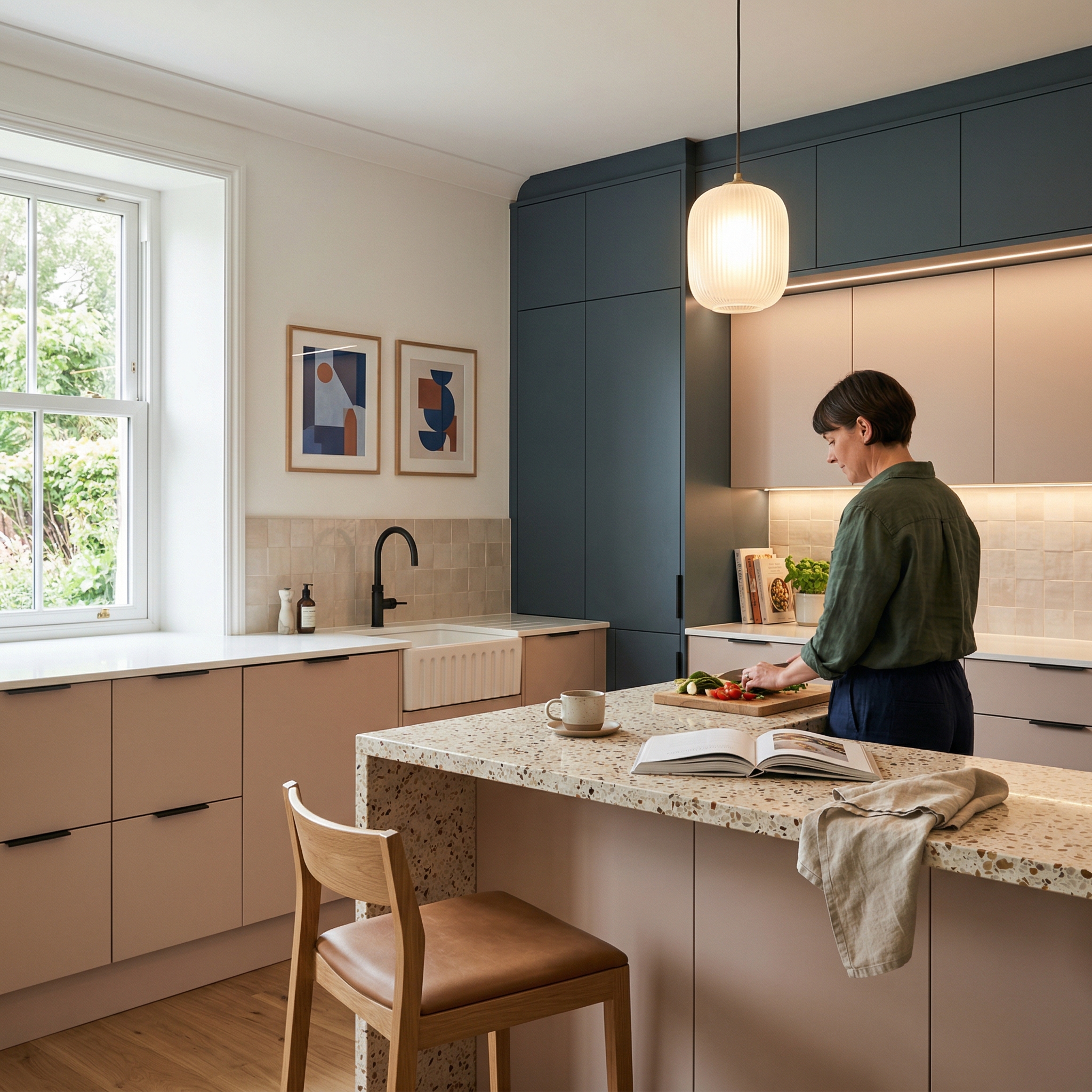 Bespoke kitchen designed for a Newcastle Emlyn home, quality materials and considered layout