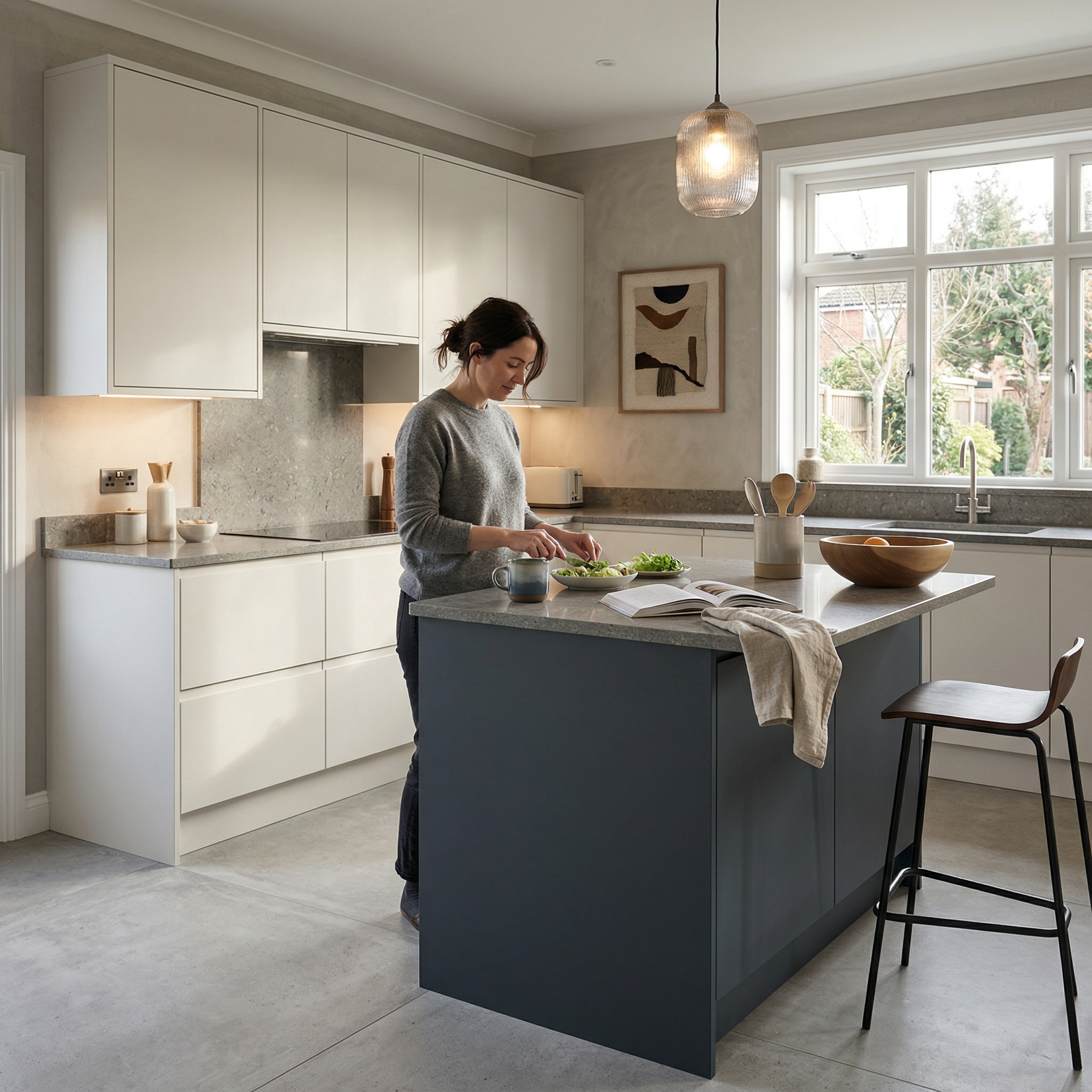 Bespoke kitchen designed for a Newton Aycliffe home, quality materials and considered layout