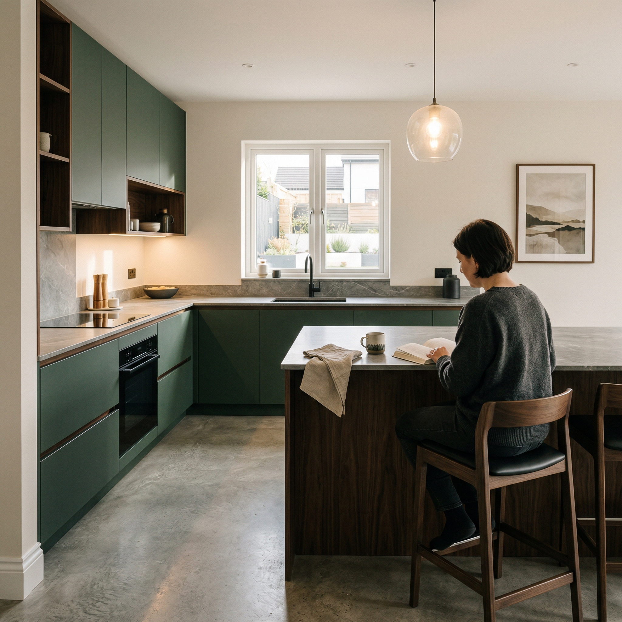 Bespoke kitchen designed for a Ogmore Vale home, quality materials and considered layout