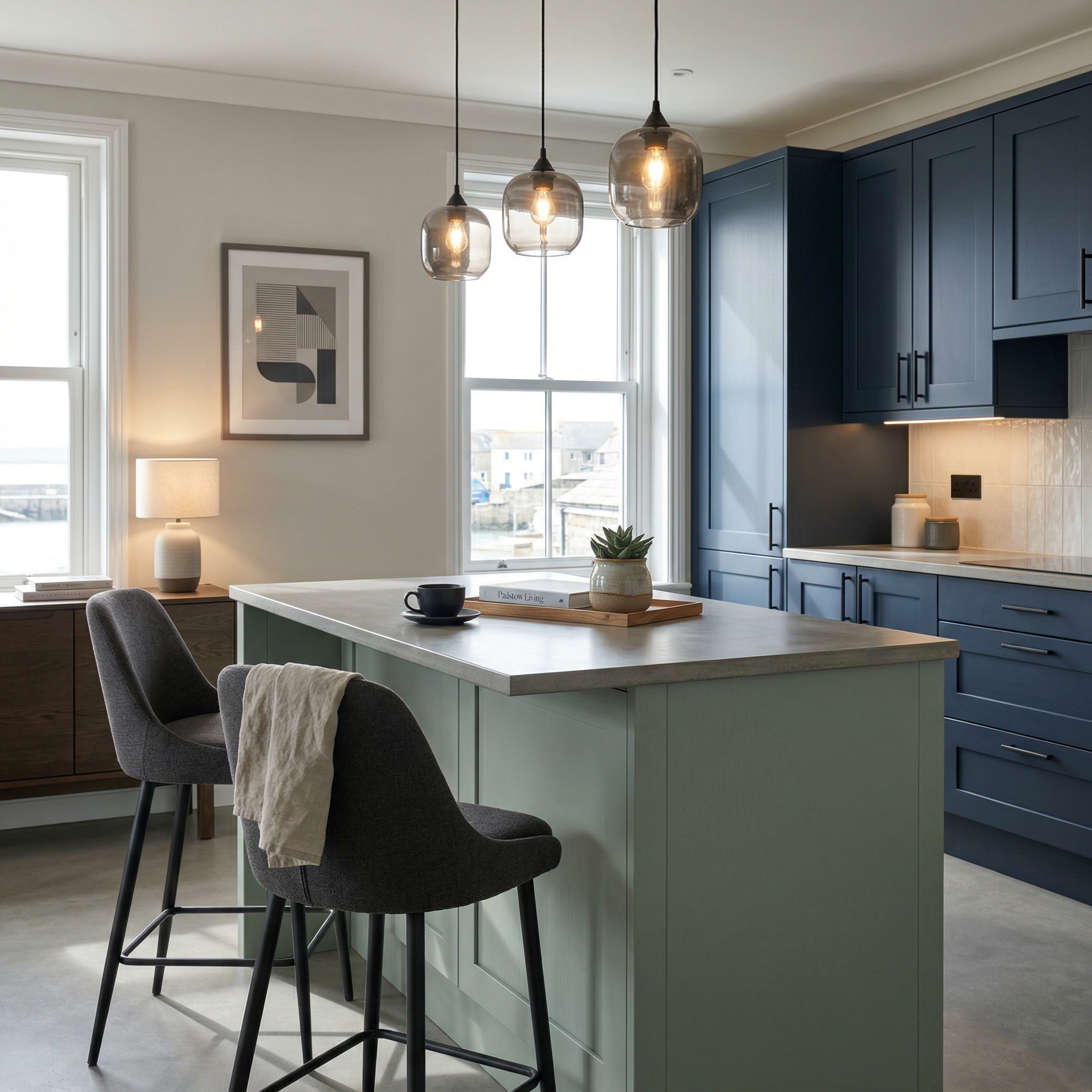 square1_800x800 Bespoke kitchen island detail, contemporary painted lay-on cabinetry with quality joinery