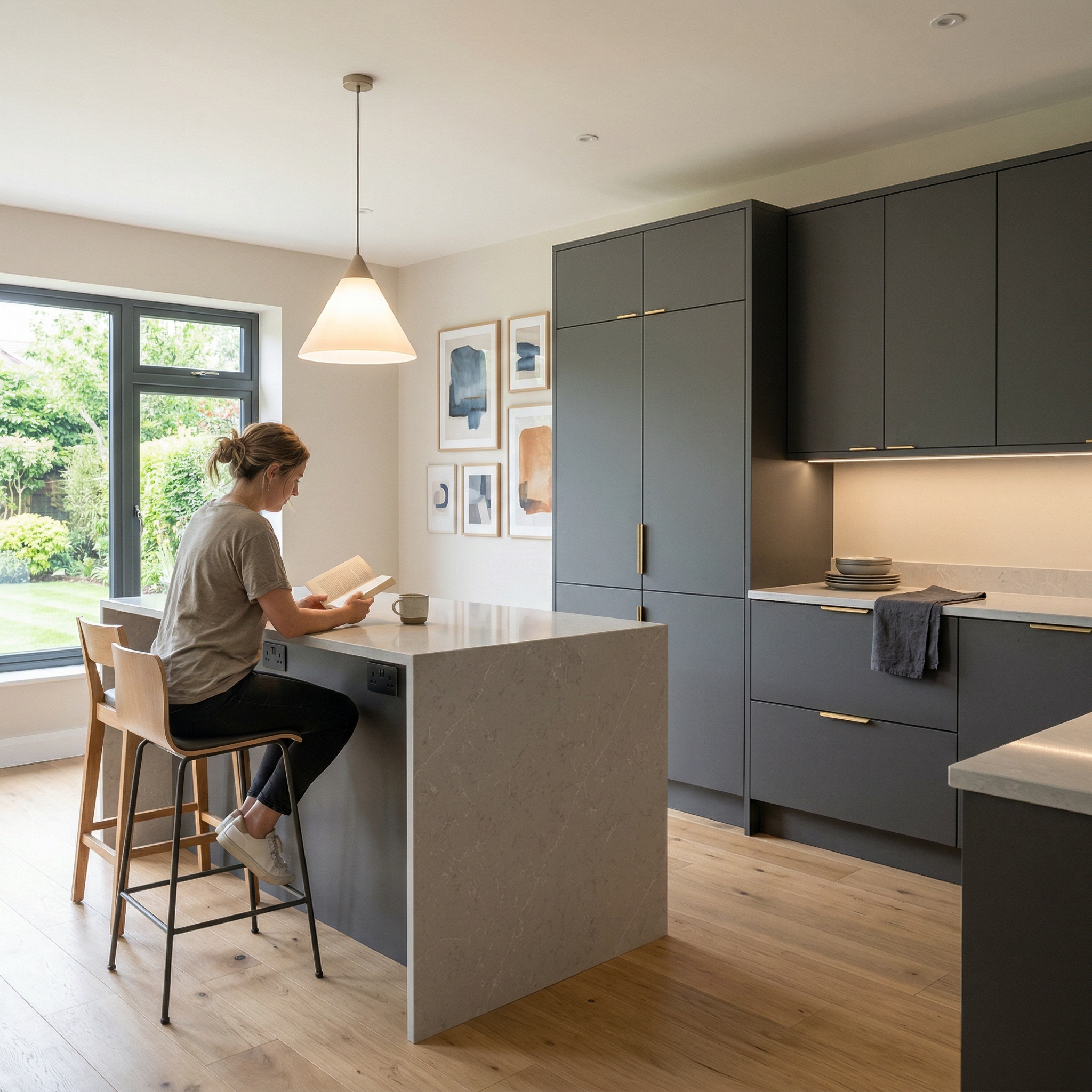 Bespoke kitchen designed for a Pencoed home, quality materials and considered layout