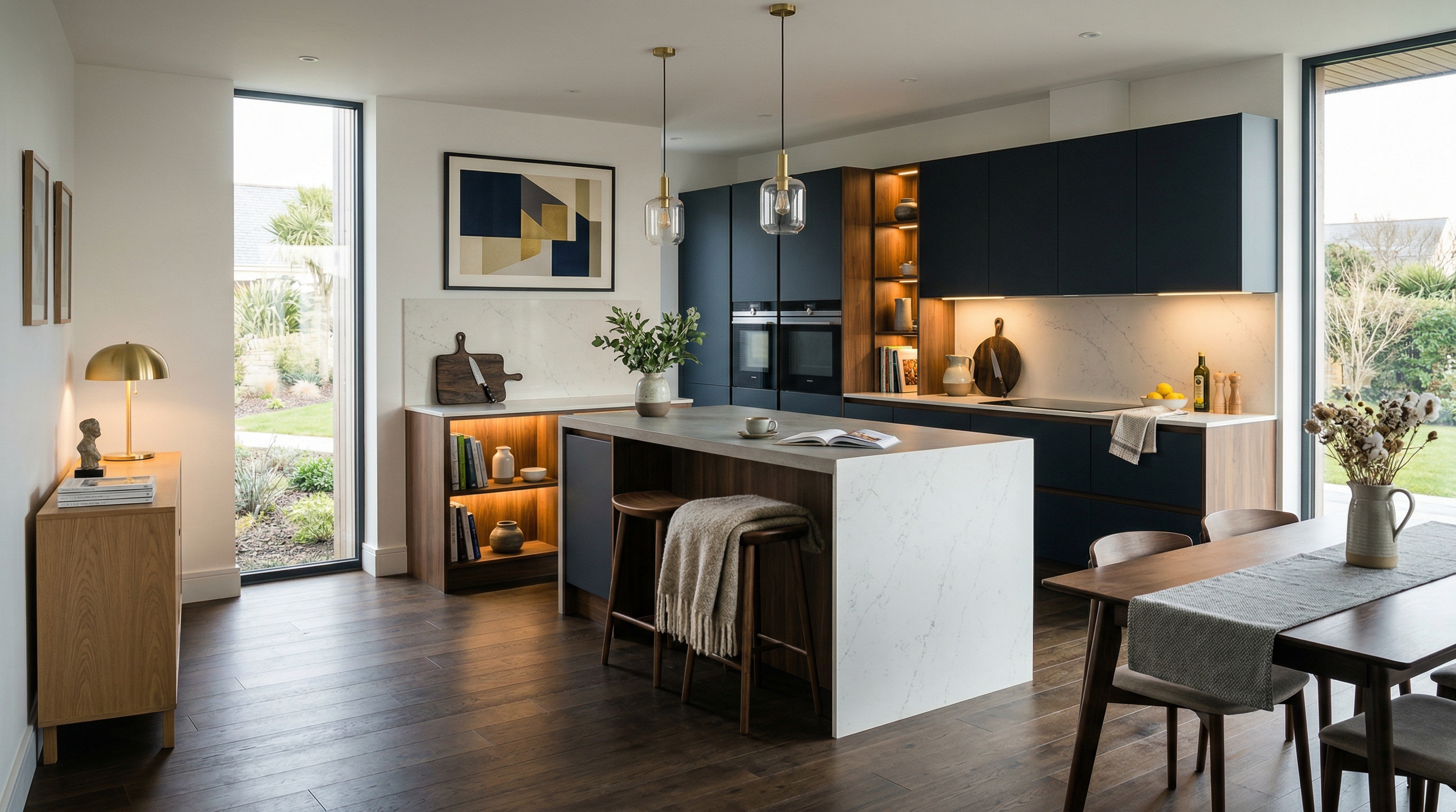 hero2_1200x675 Mastercraft bespoke kitchen in Penzance, wide architectural view showing room volume and design quality