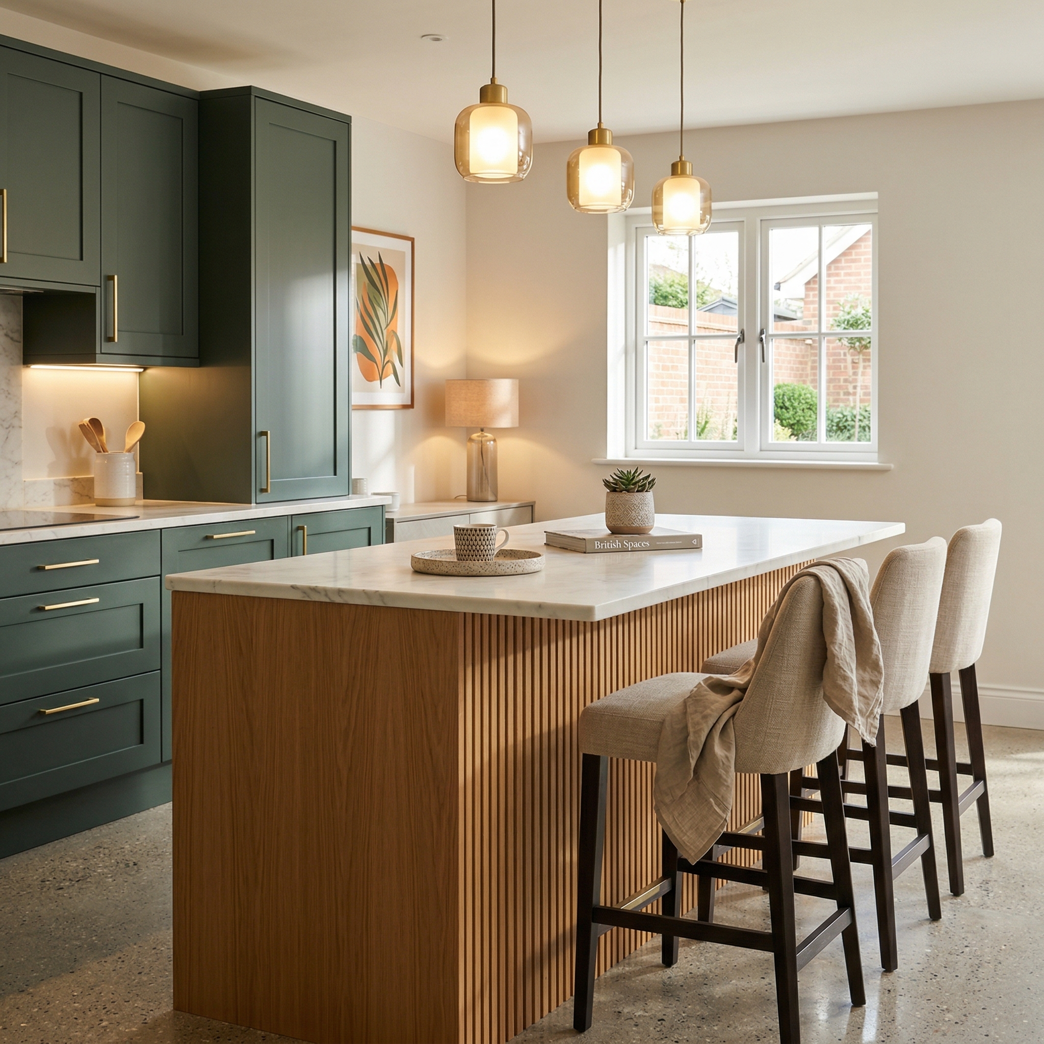 square1_800x800 Bespoke kitchen island detail, timber veneer slab-door cabinetry with quality joinery