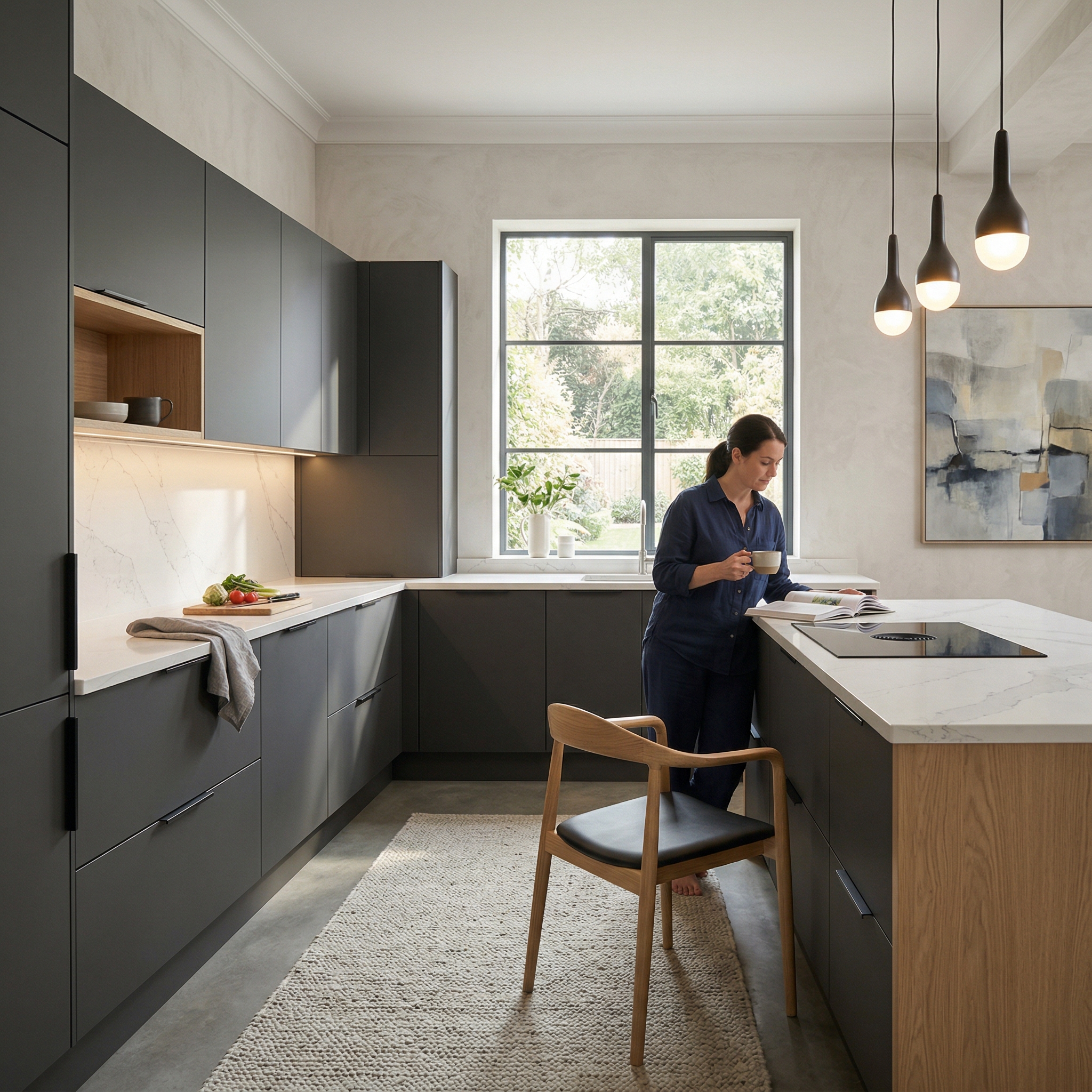 Bespoke kitchen designed for a Pontardawe home, quality materials and considered layout