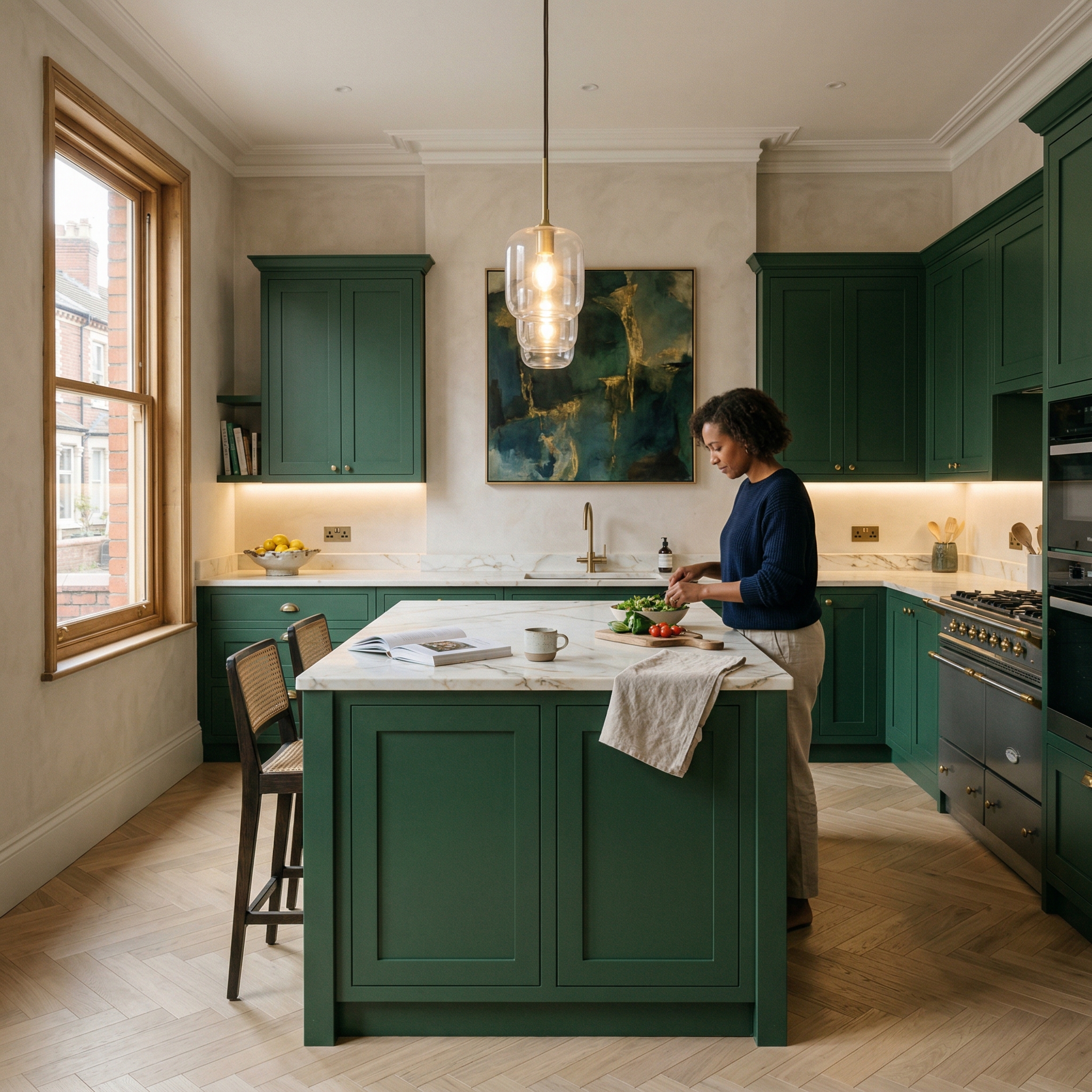 Bespoke kitchen designed for a Pontcanna home, quality materials and considered layout