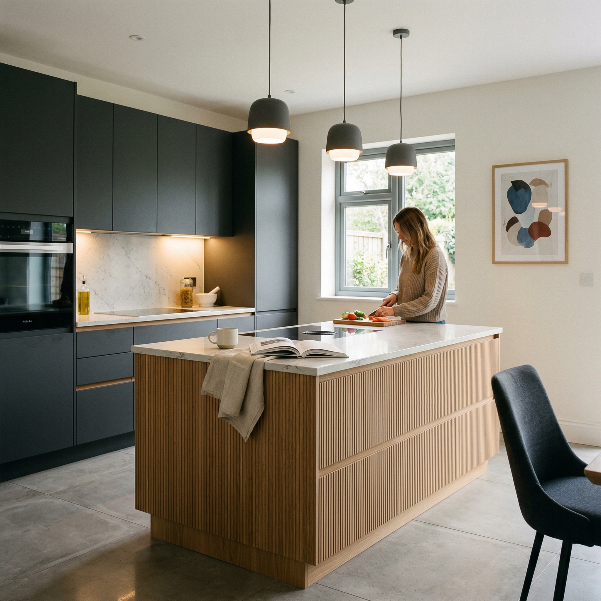 Bespoke kitchen designed for a Pontypridd home, quality materials and considered layout