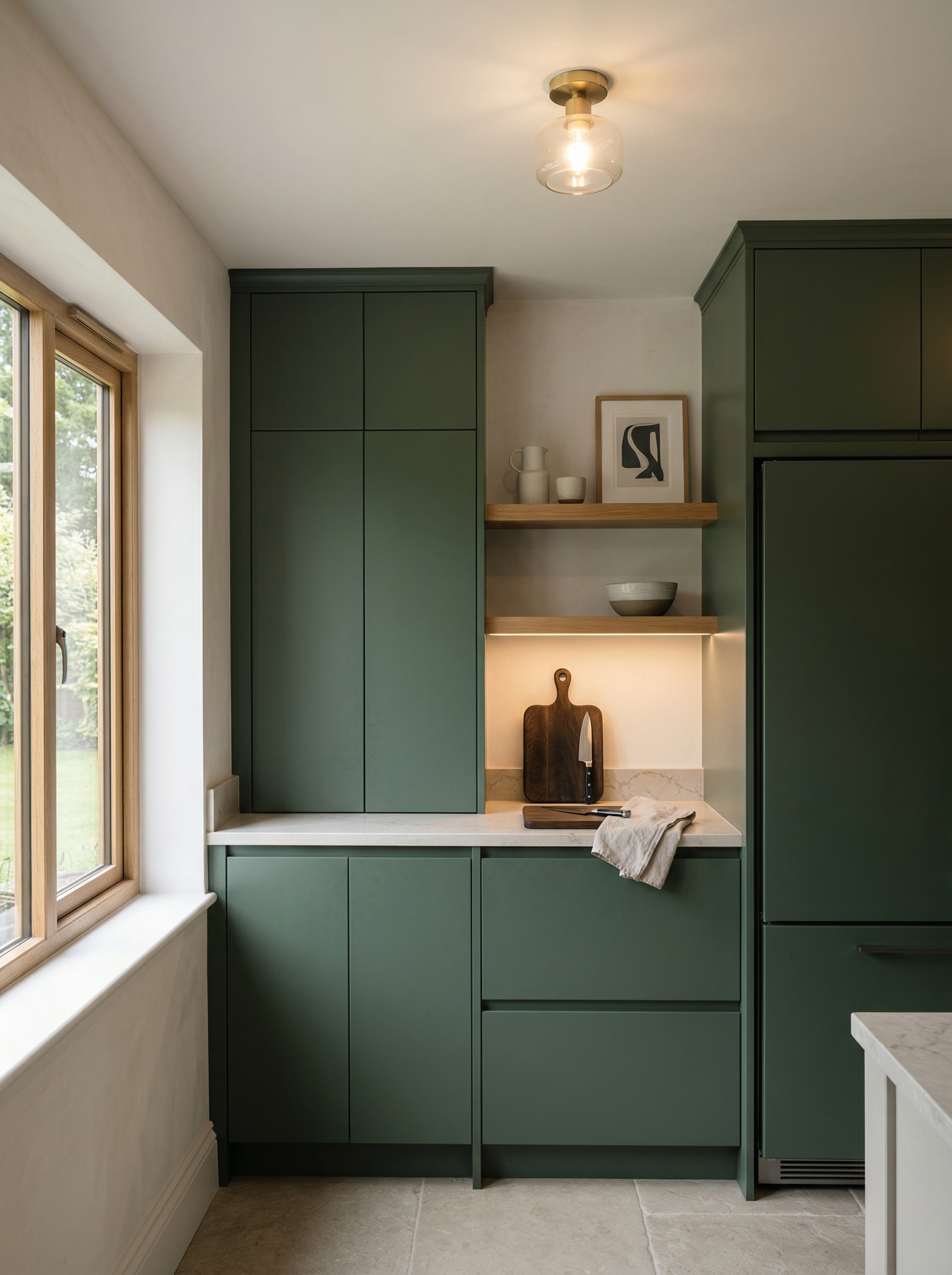 portrait1_600x800 Tall view of full-height bespoke kitchen cabinetry, timber veneer slab-door cabinetry