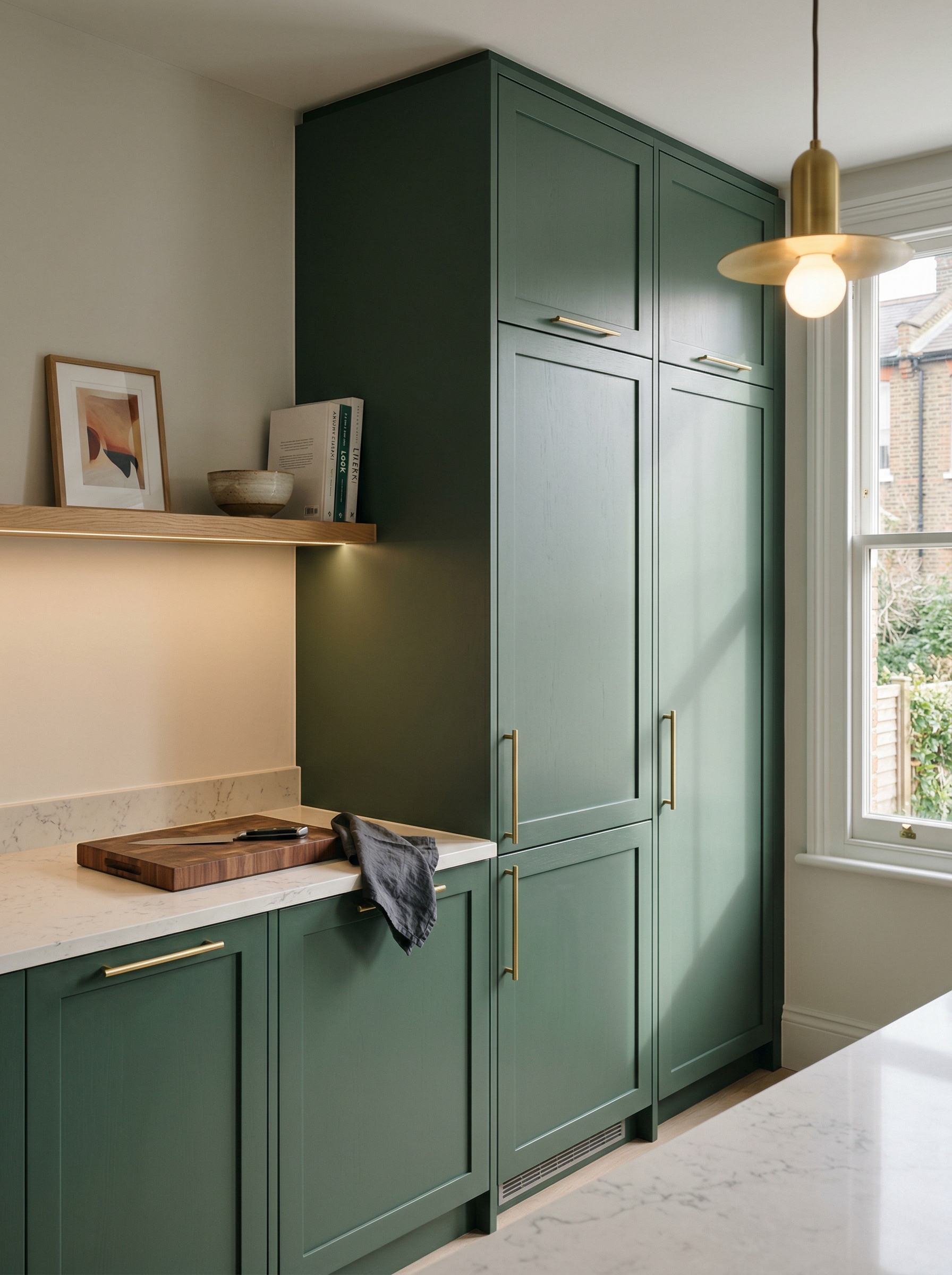 portrait1_600x800 Tall view of full-height bespoke kitchen cabinetry, modern shaker cabinetry