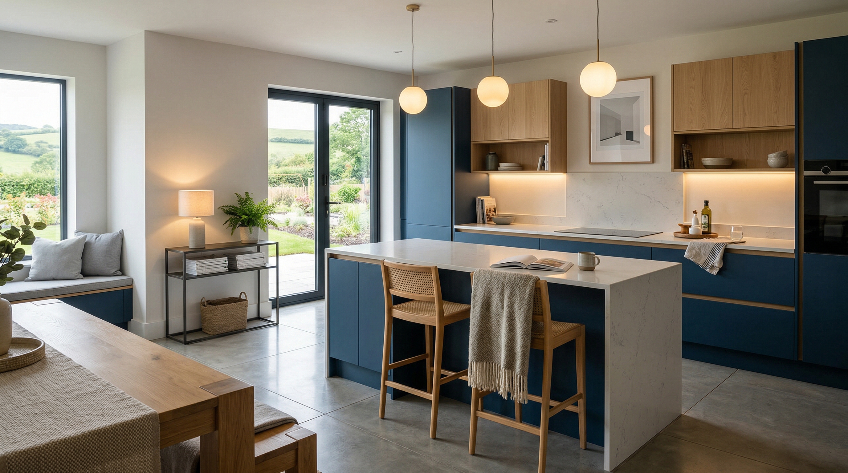 hero2_1200x675 Mastercraft bespoke kitchen in Raglan, wide architectural view showing room volume and design quality