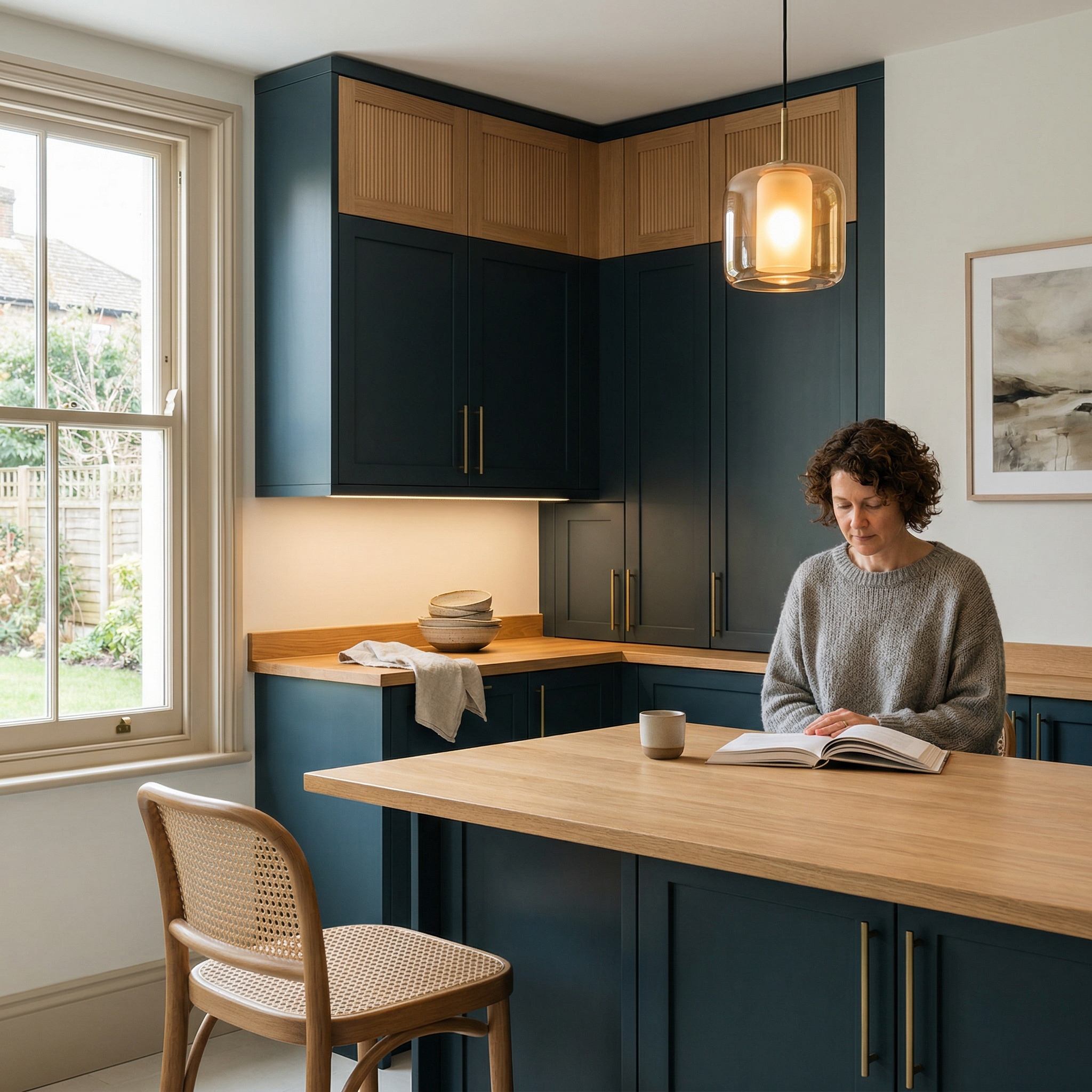 Bespoke kitchen designed for a Raglan home, quality materials and considered layout