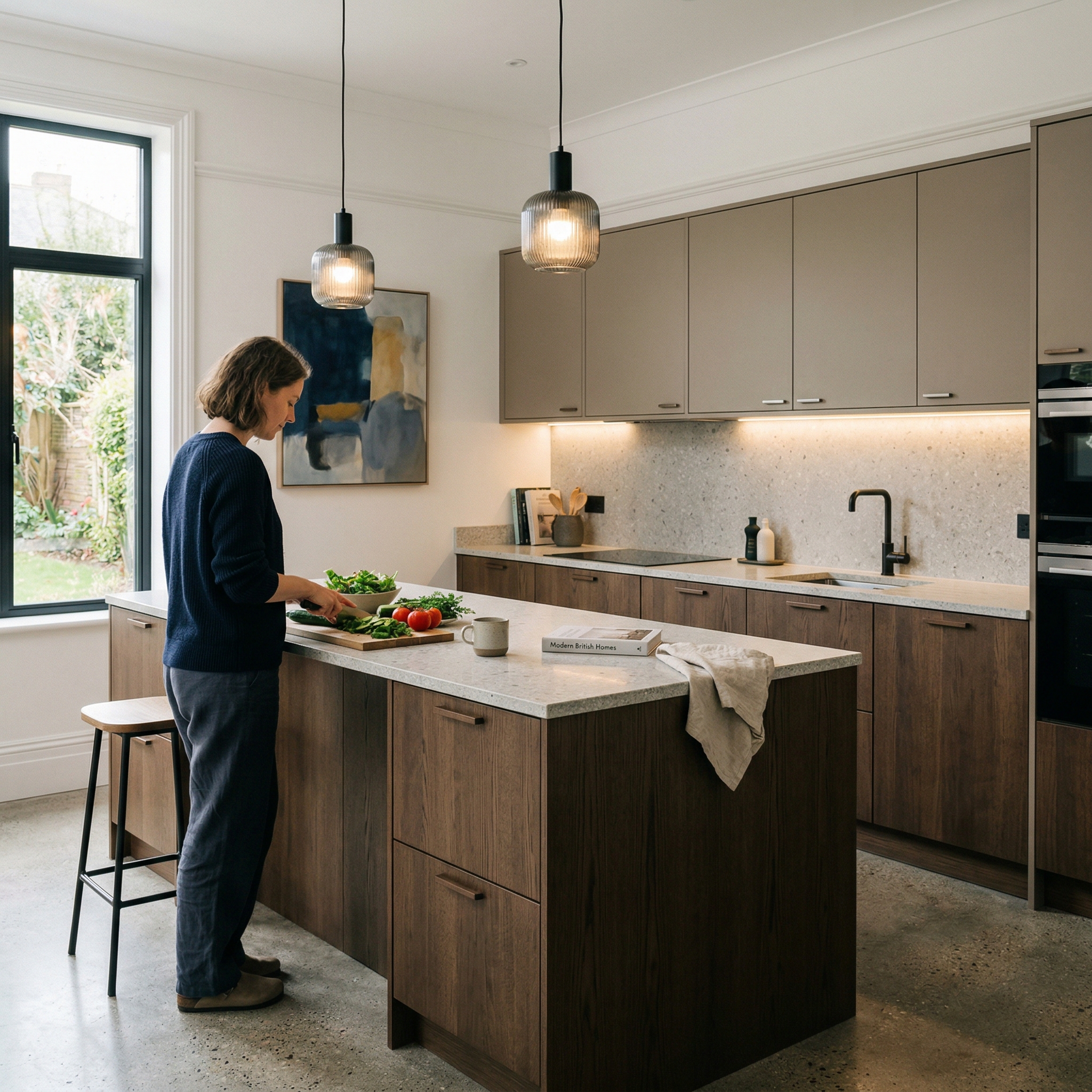 Bespoke kitchen designed for a Redruth home, quality materials and considered layout