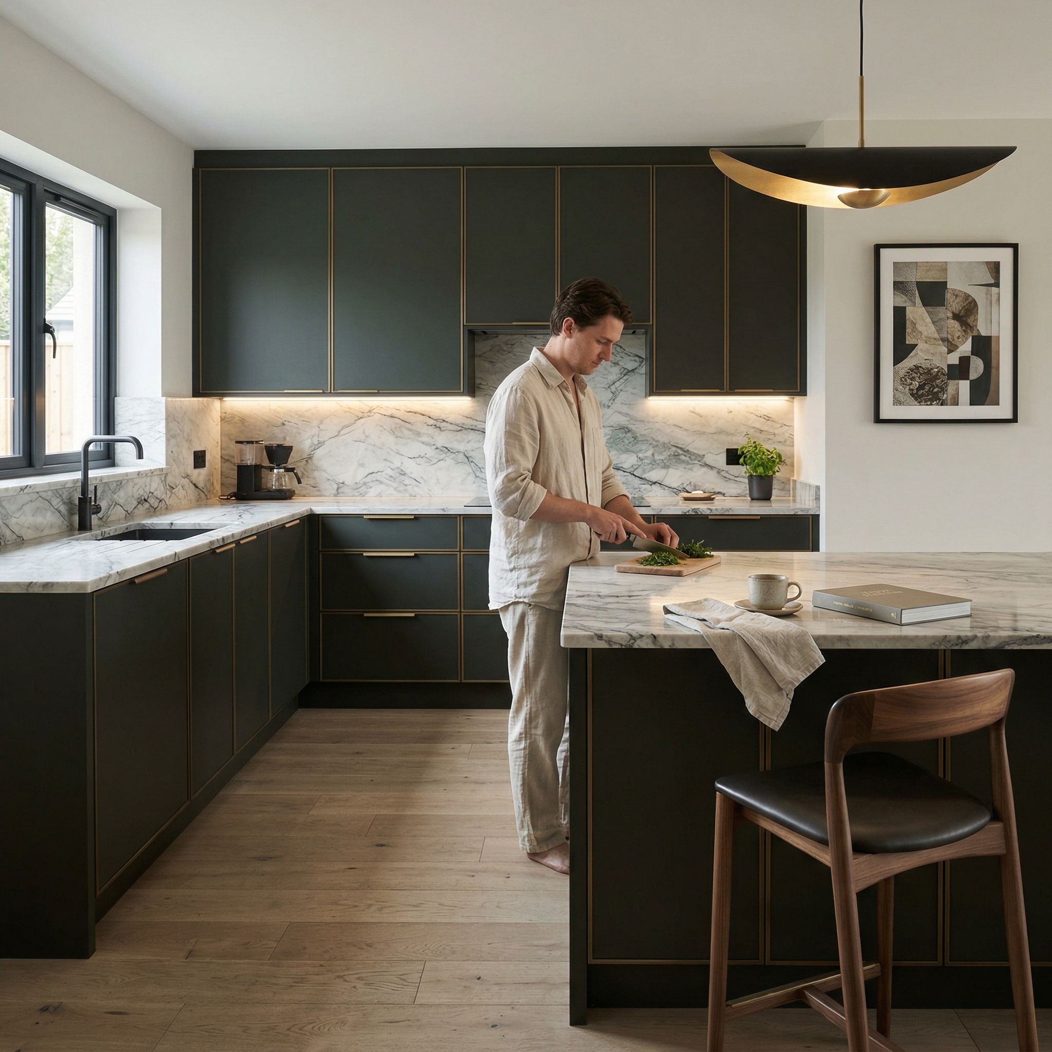 Bespoke kitchen designed for a Rhoose home, quality materials and considered layout