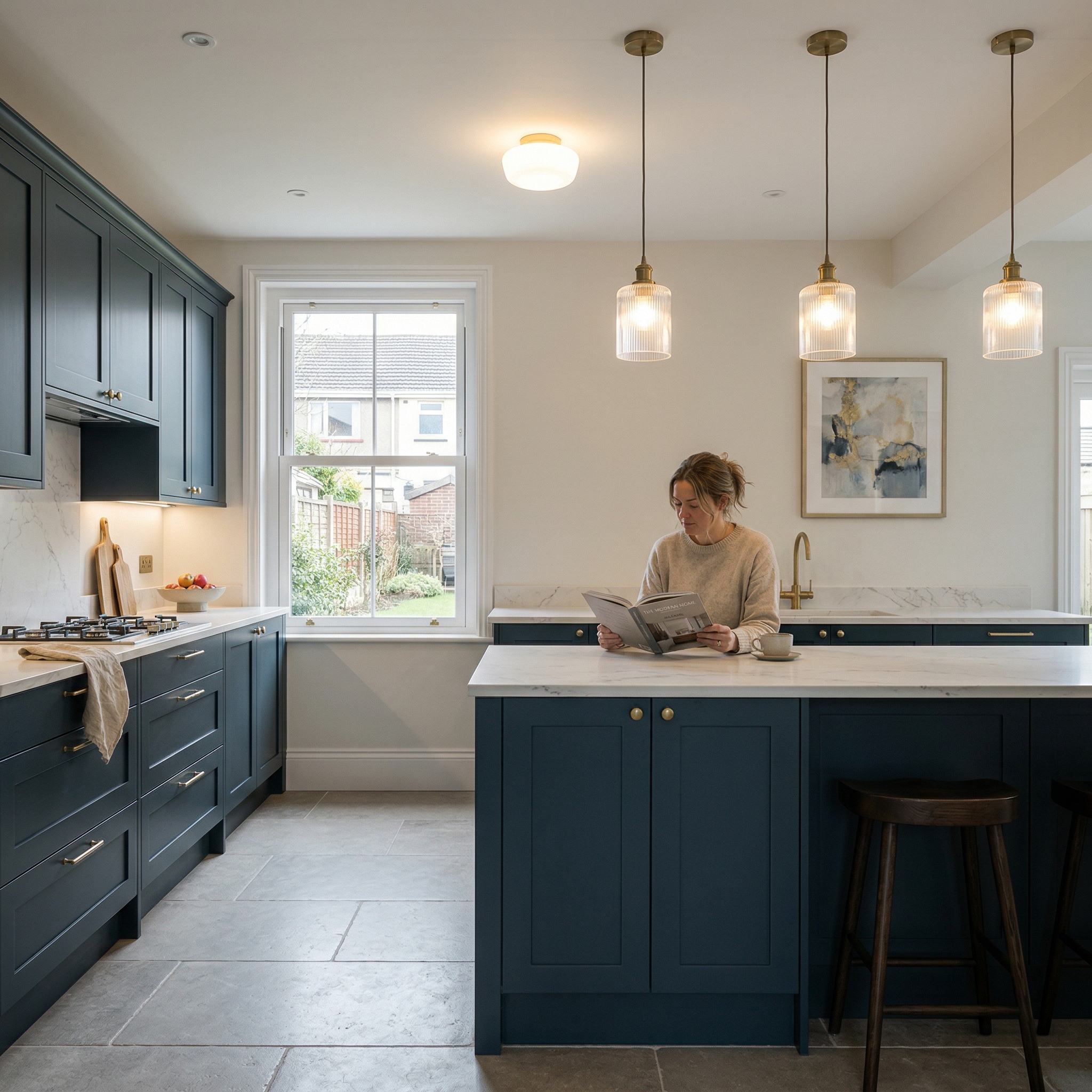 Bespoke kitchen designed for a Rhymney home, quality materials and considered layout