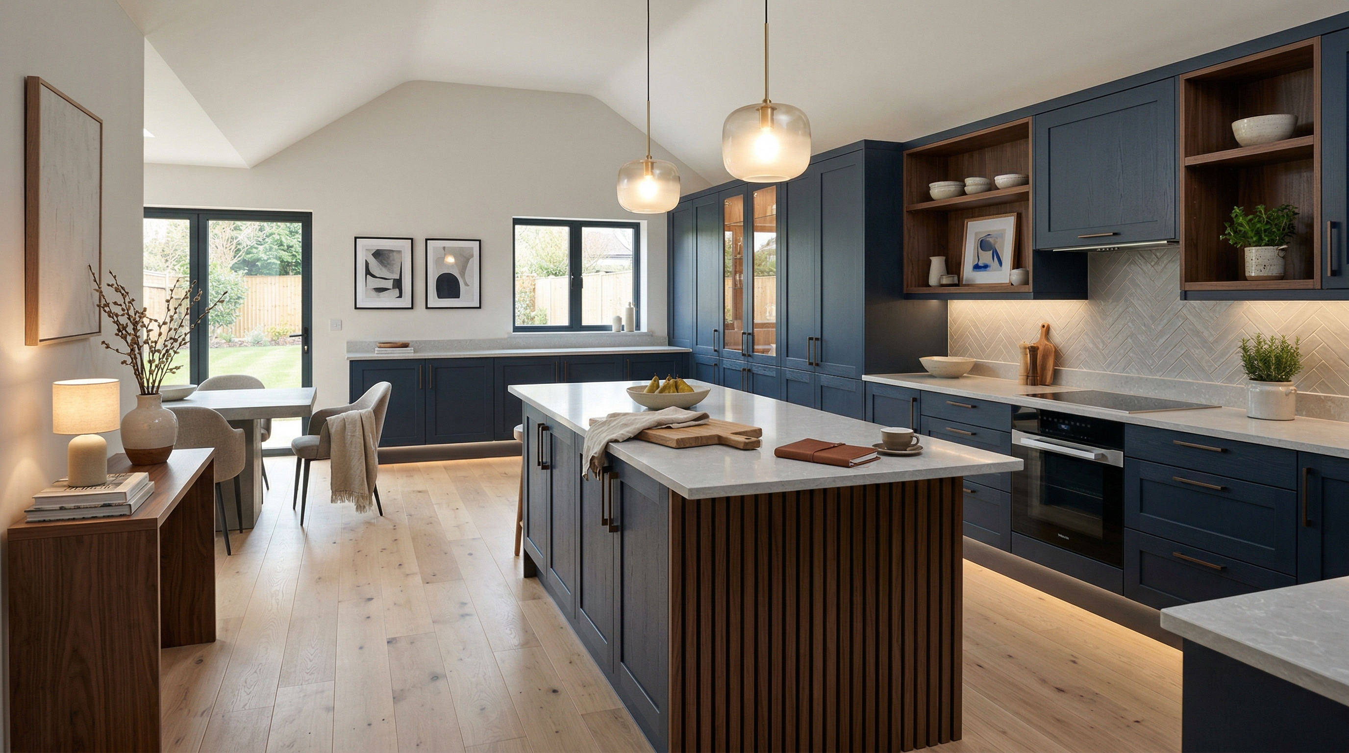 hero2_1200x675 Mastercraft bespoke kitchen in Rogerstone, wide architectural view showing room volume and design quality