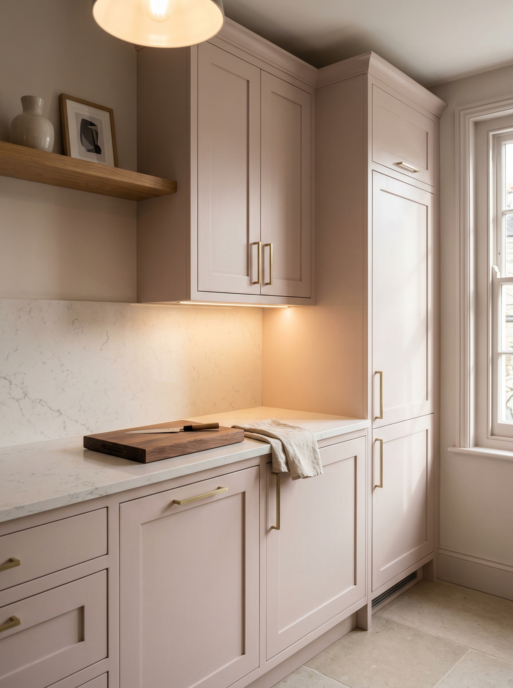 portrait1_600x800 Tall view of full-height bespoke kitchen cabinetry, timber veneer slab-door cabinetry