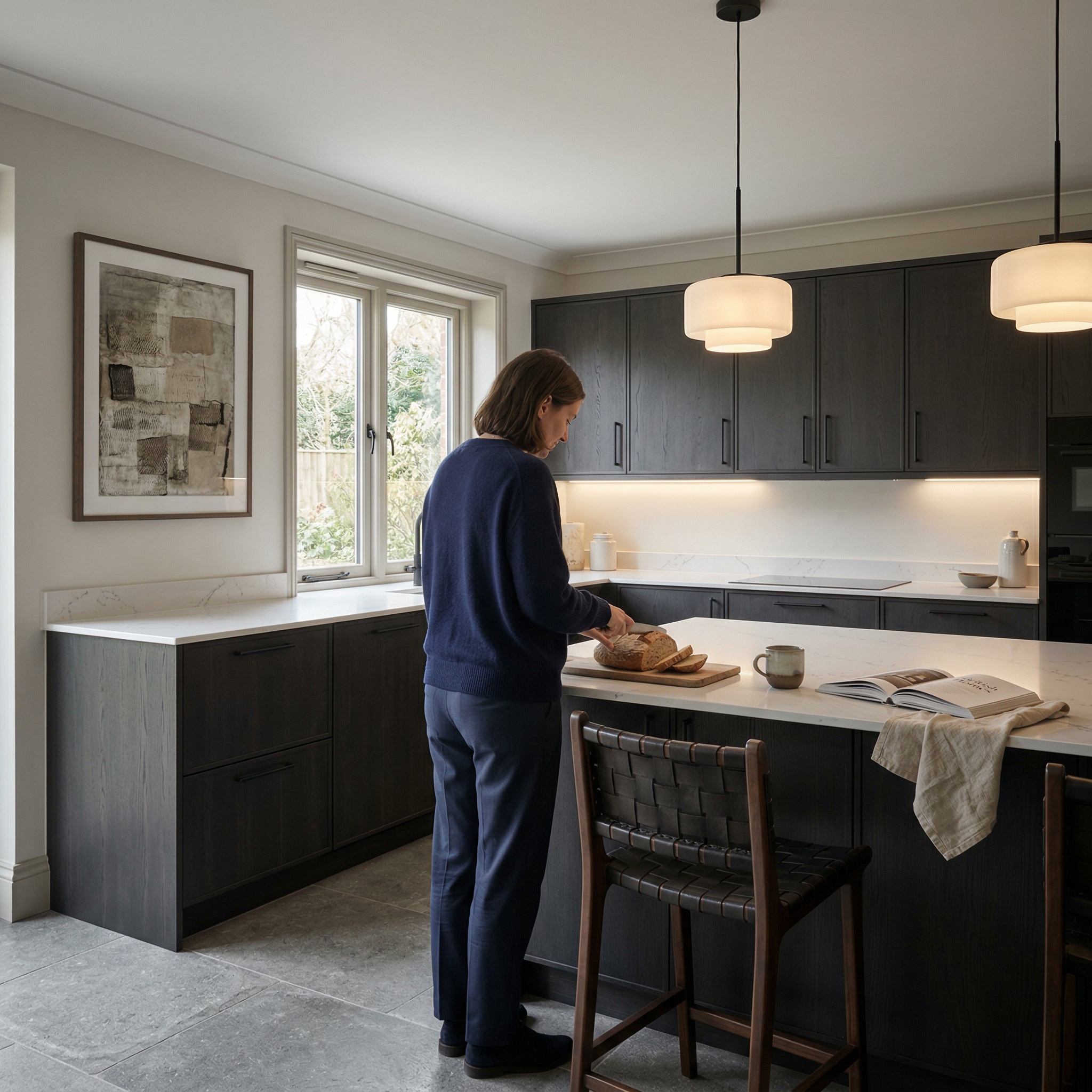 Bespoke kitchen designed for a Shaftesbury home, quality materials and considered layout