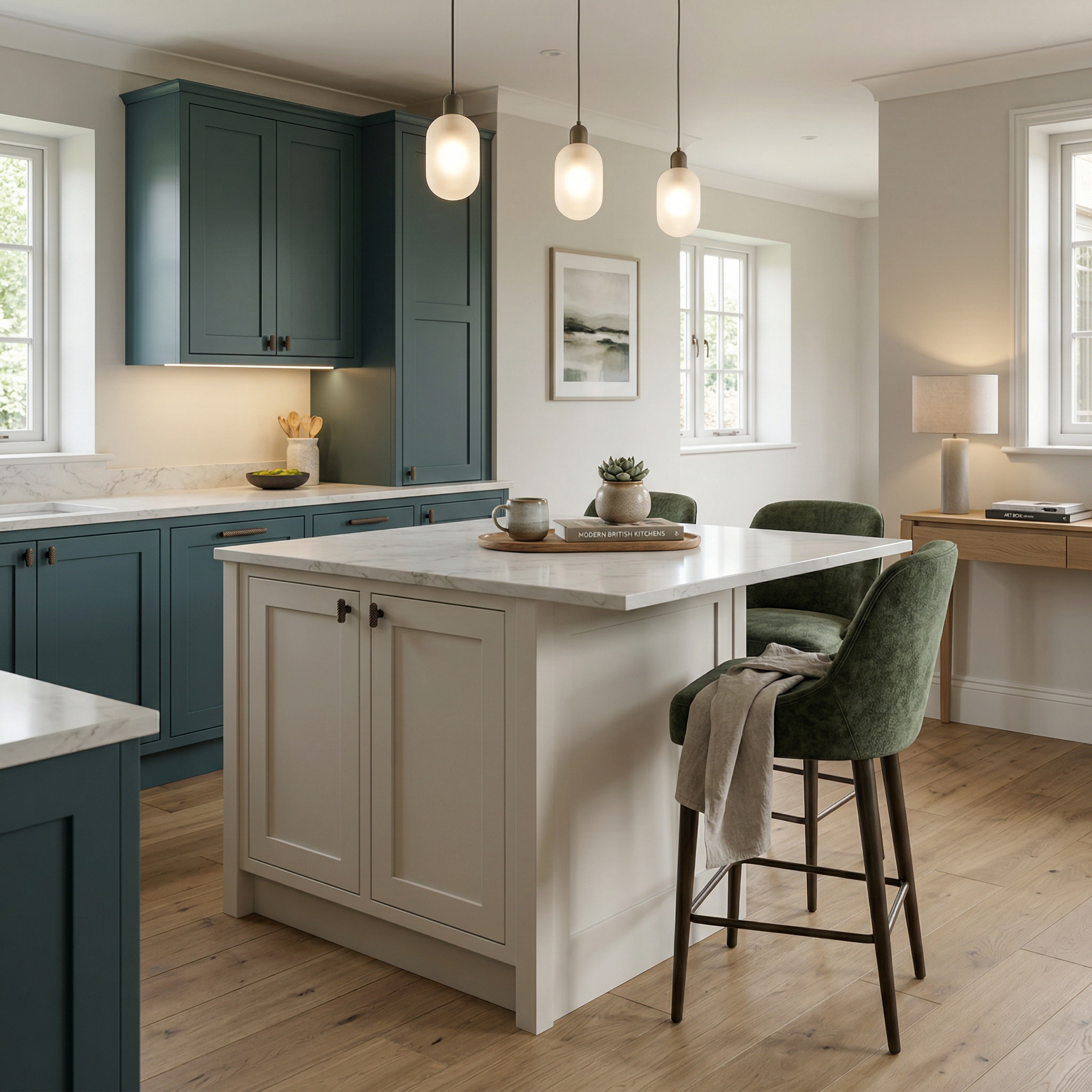 square1_800x800 Bespoke kitchen island detail, contemporary painted lay-on cabinetry with quality joinery