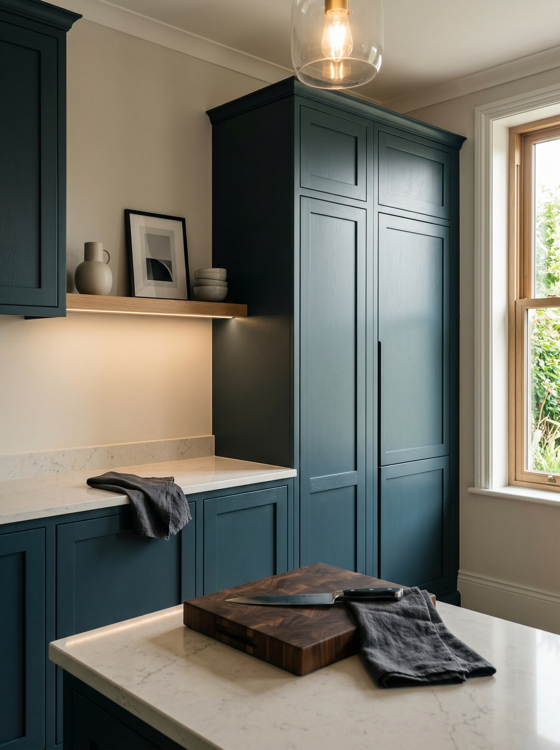 portrait1_600x800 Tall view of full-height bespoke kitchen cabinetry, contemporary in-frame cabinetry