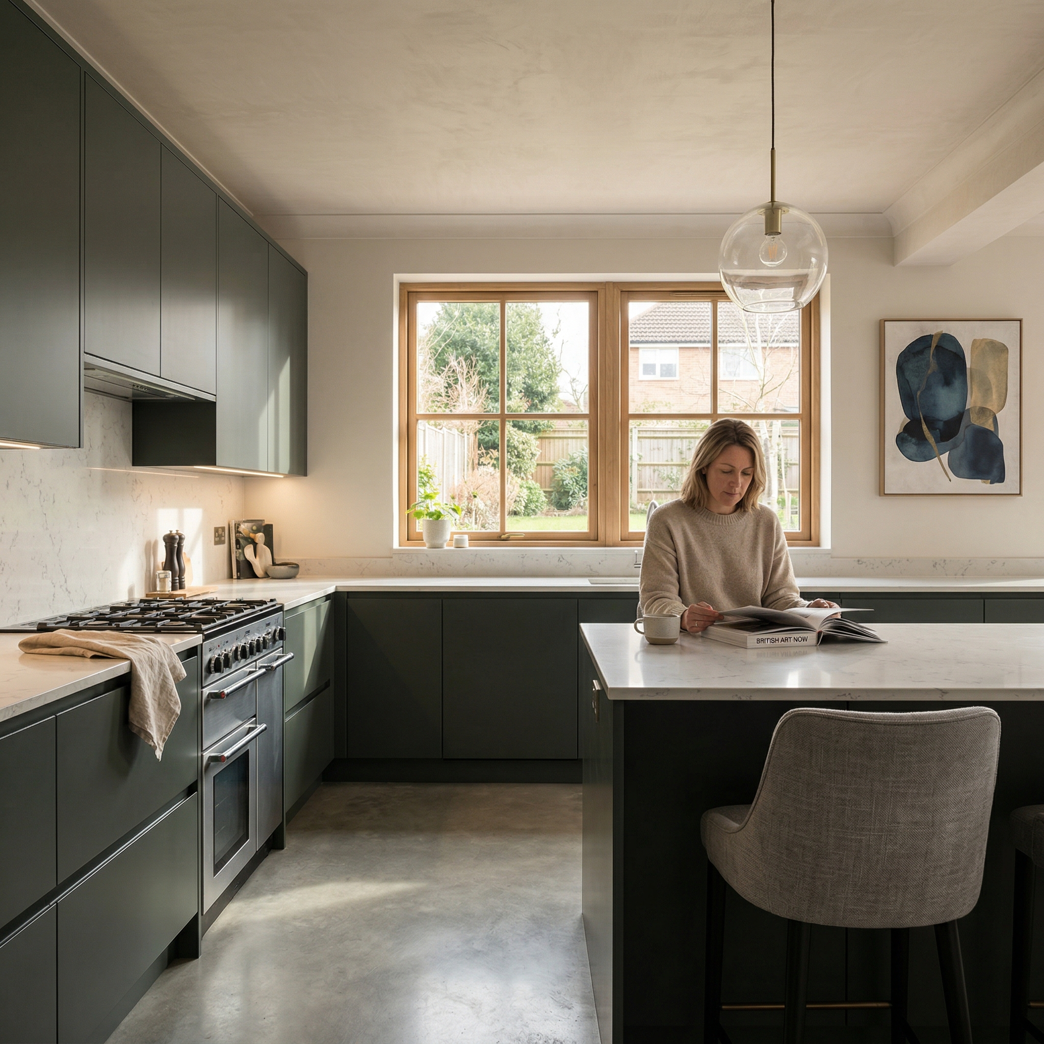 Bespoke kitchen designed for a Somerton home, quality materials and considered layout