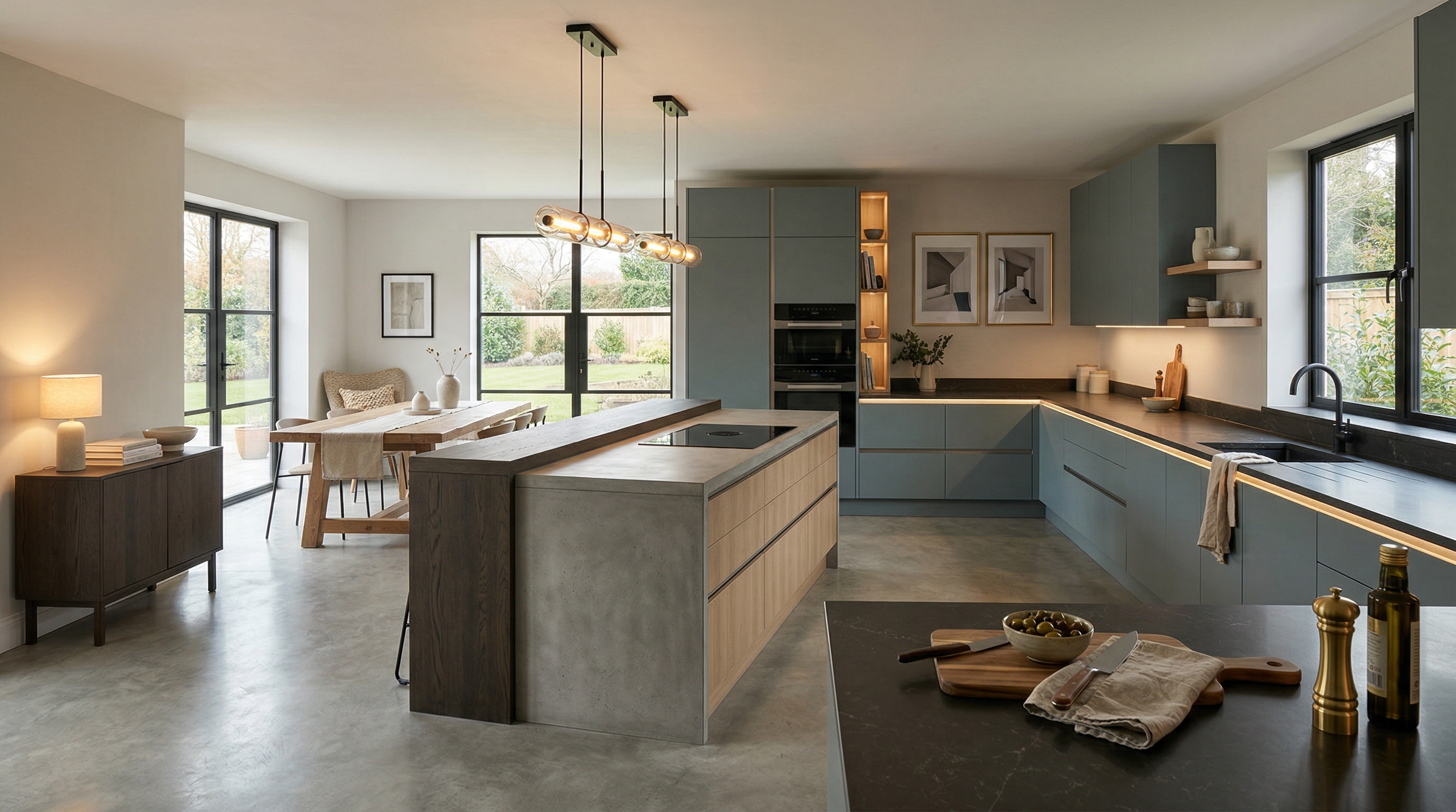 hero2_1200x675 Mastercraft bespoke kitchen in St Athan, wide architectural view showing room volume and design quality