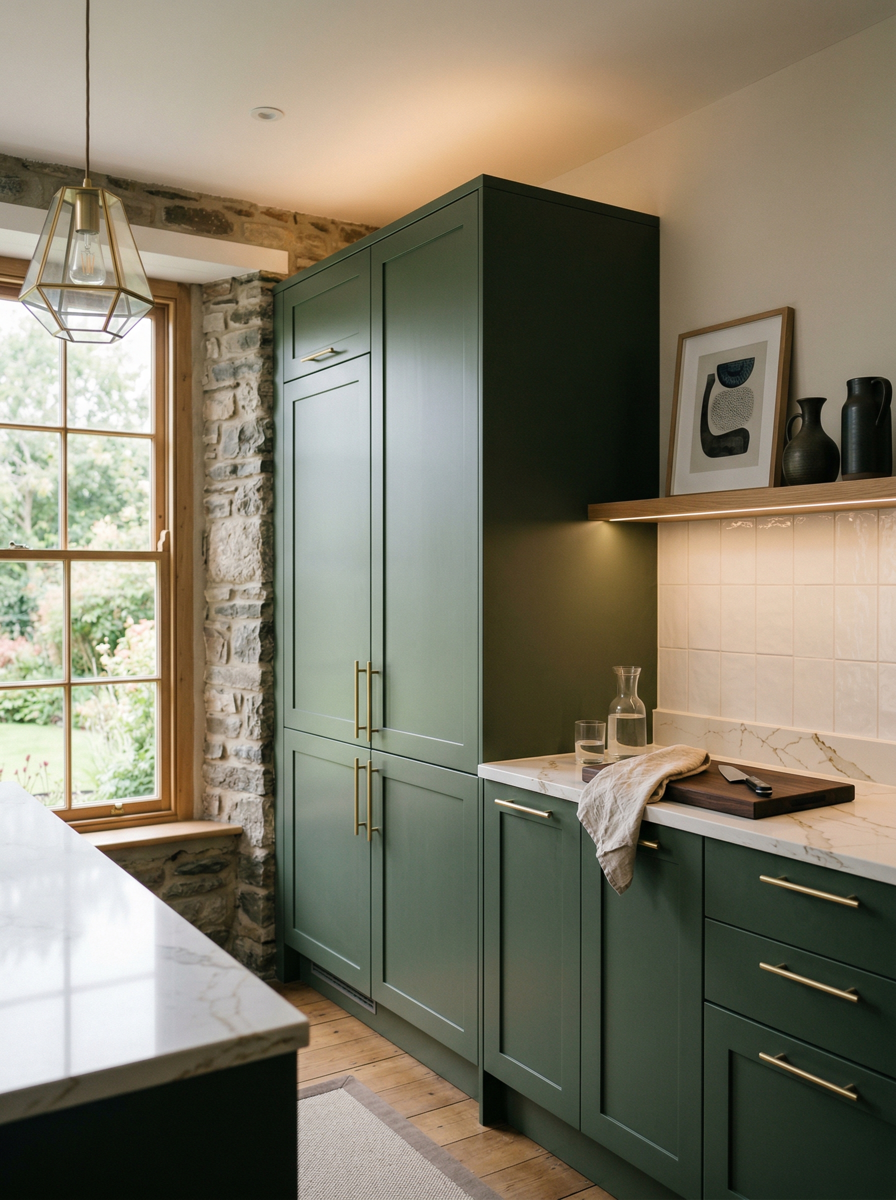 portrait1_600x800 Tall view of full-height bespoke kitchen cabinetry, modern shaker cabinetry