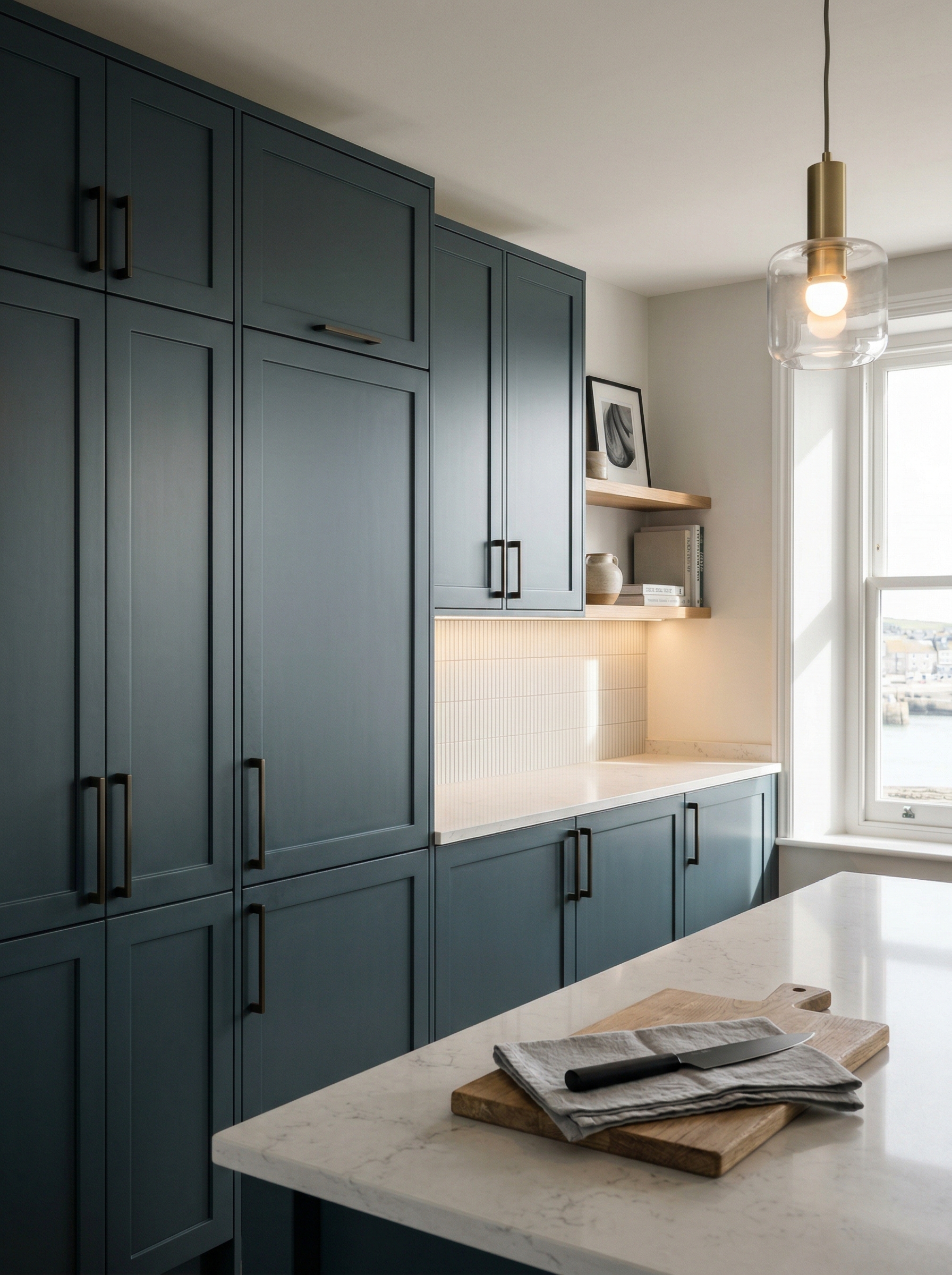 portrait1_600x800 Tall view of full-height bespoke kitchen cabinetry, modern shaker cabinetry