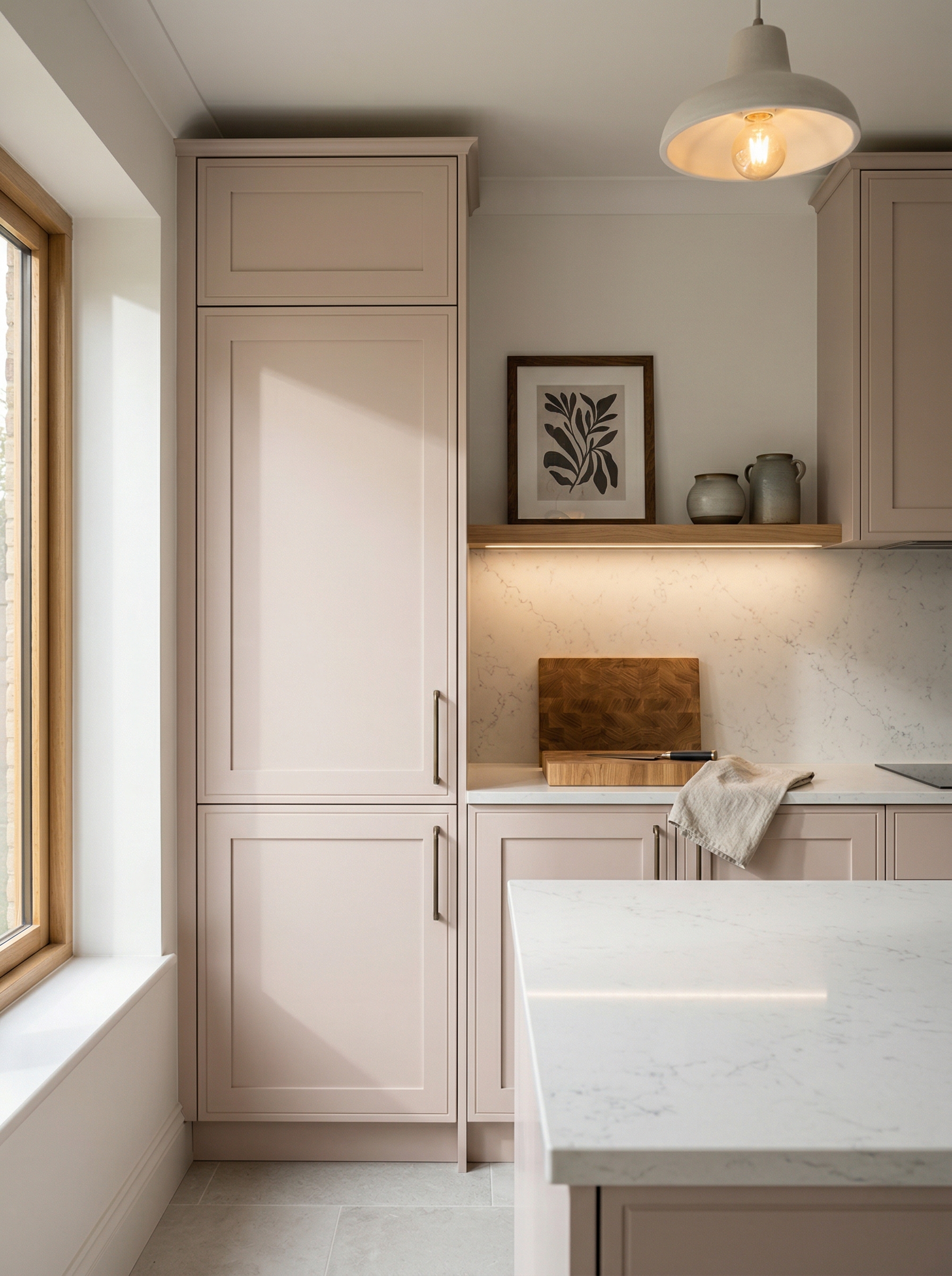 portrait1_600x800 Tall view of full-height bespoke kitchen cabinetry, contemporary painted lay-on cabinetry