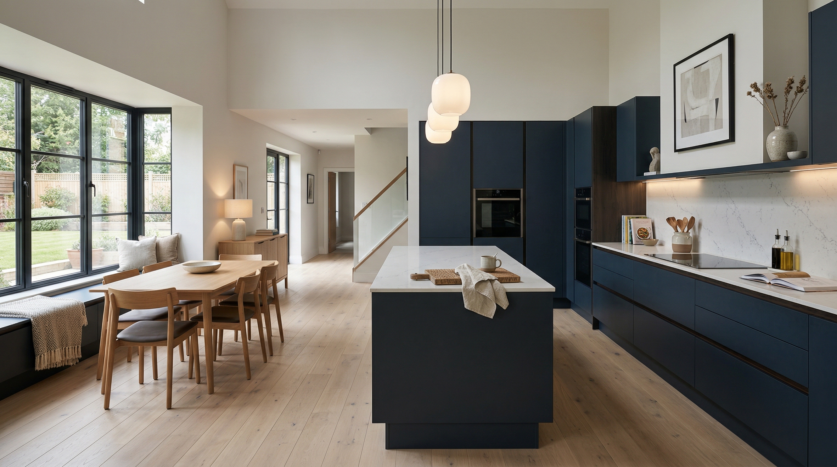 hero2_1200x675 Mastercraft bespoke kitchen in Stotfold, wide architectural view showing room volume and design quality