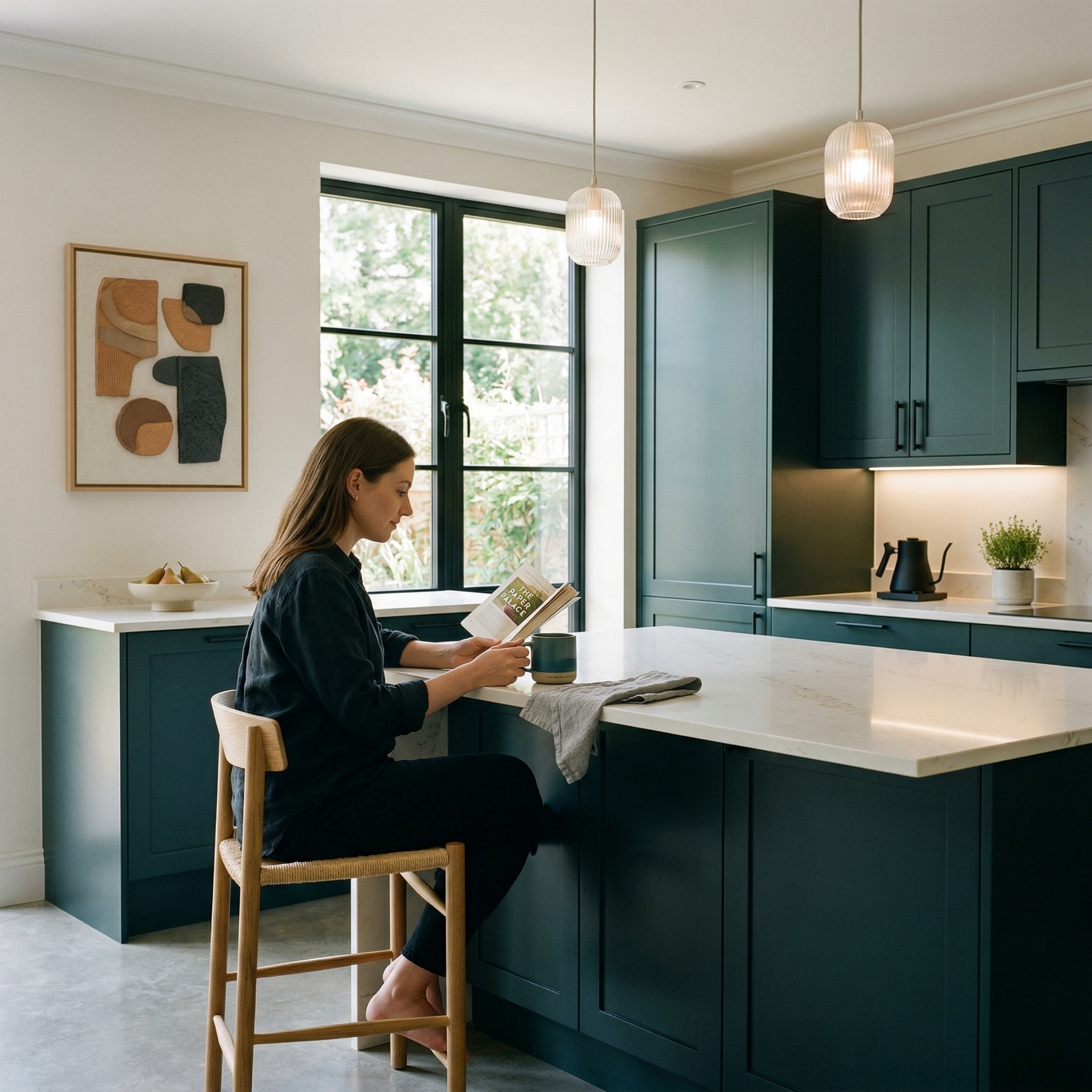 Bespoke kitchen designed for a Stotfold home, quality materials and considered layout