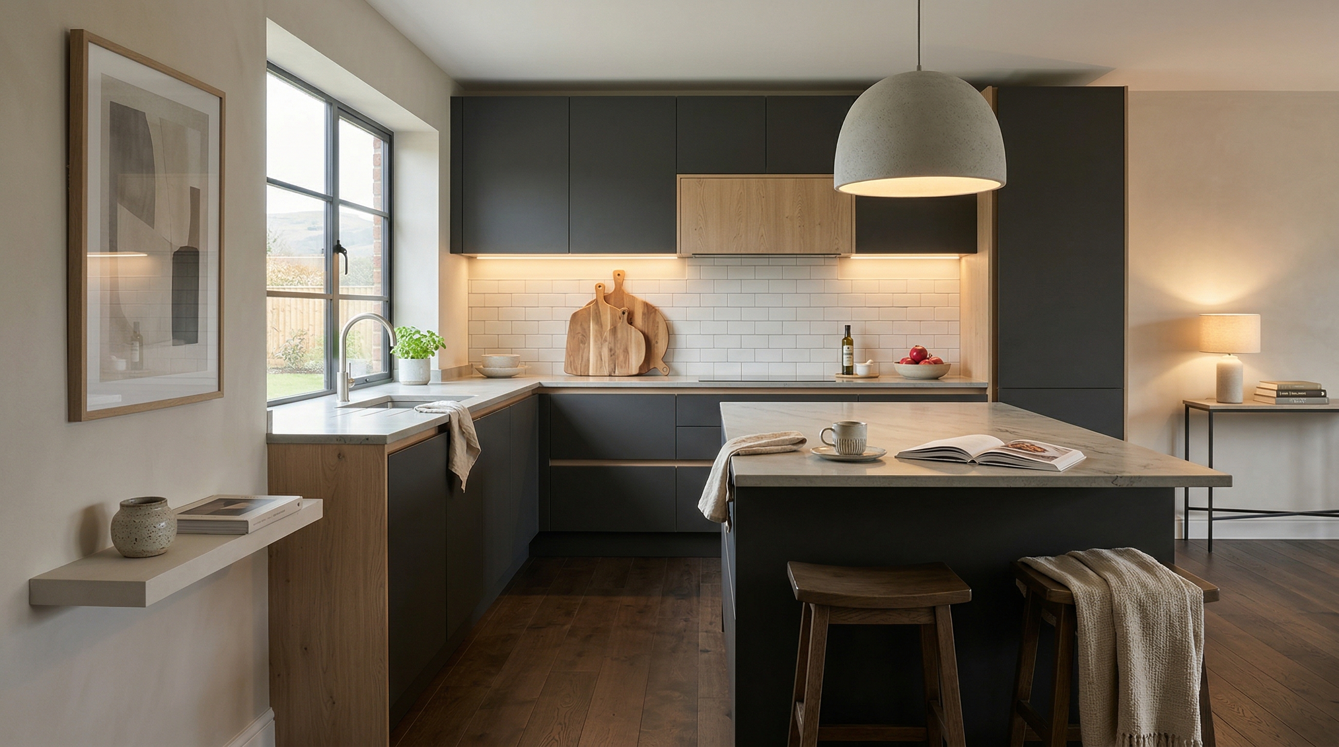 hero2_1200x675 Mastercraft bespoke kitchen in Swansea, wide architectural view showing room volume and design quality