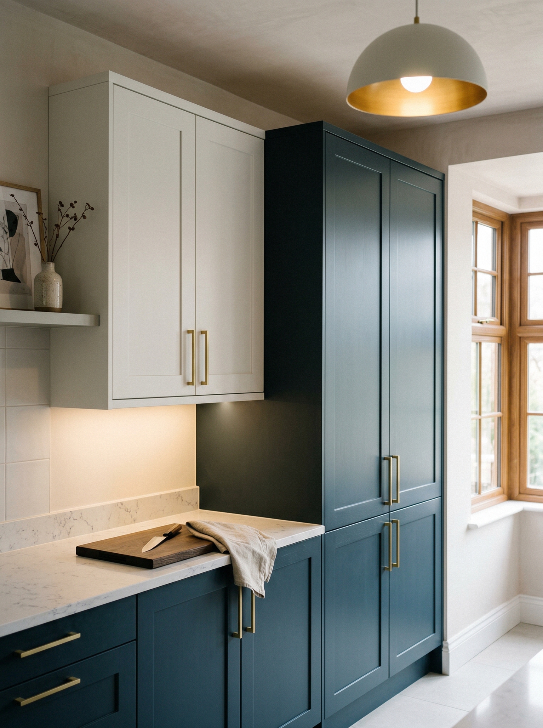 portrait1_600x800 Tall view of full-height bespoke kitchen cabinetry, contemporary painted lay-on cabinetry