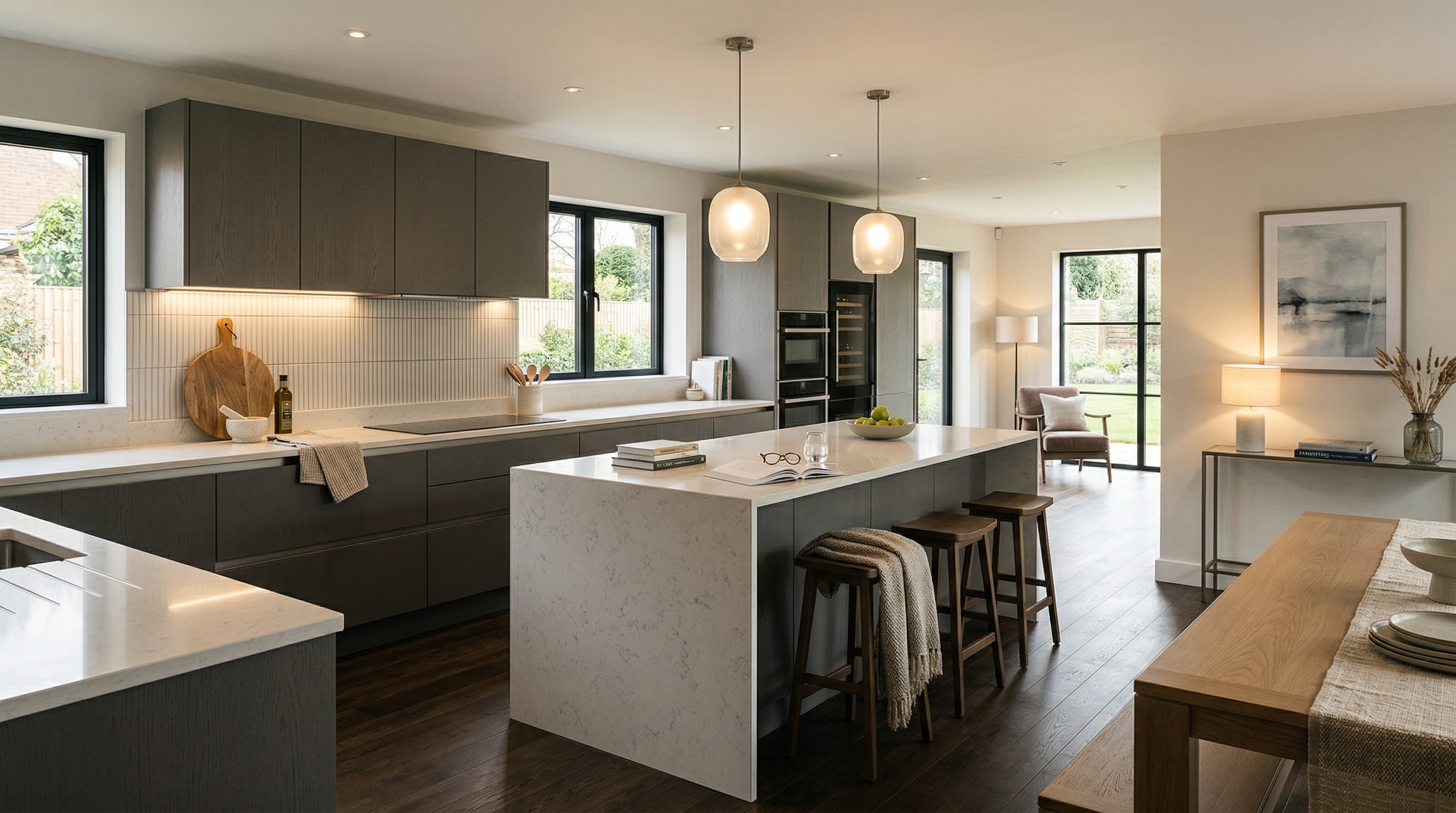 hero2_1200x675 Mastercraft bespoke kitchen in Swindon, wide architectural view showing room volume and design quality