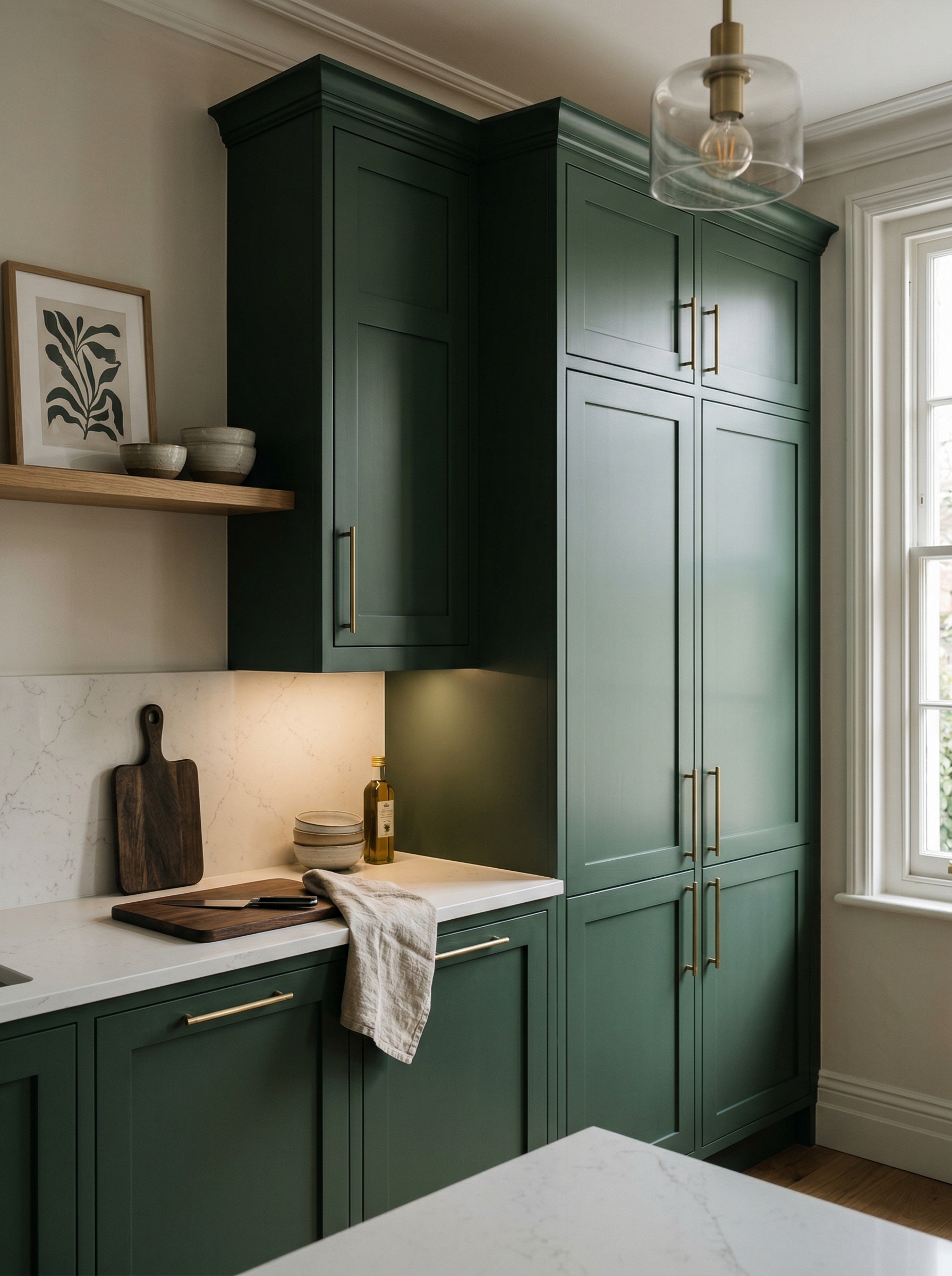 portrait1_600x800 Tall view of full-height bespoke kitchen cabinetry, modern shaker cabinetry