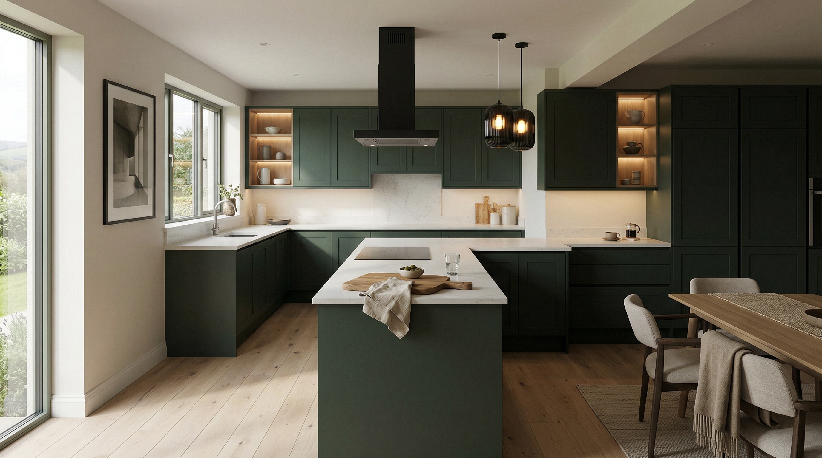 hero2_1200x675 Mastercraft bespoke kitchen in Totnes, wide architectural view showing room volume and design quality