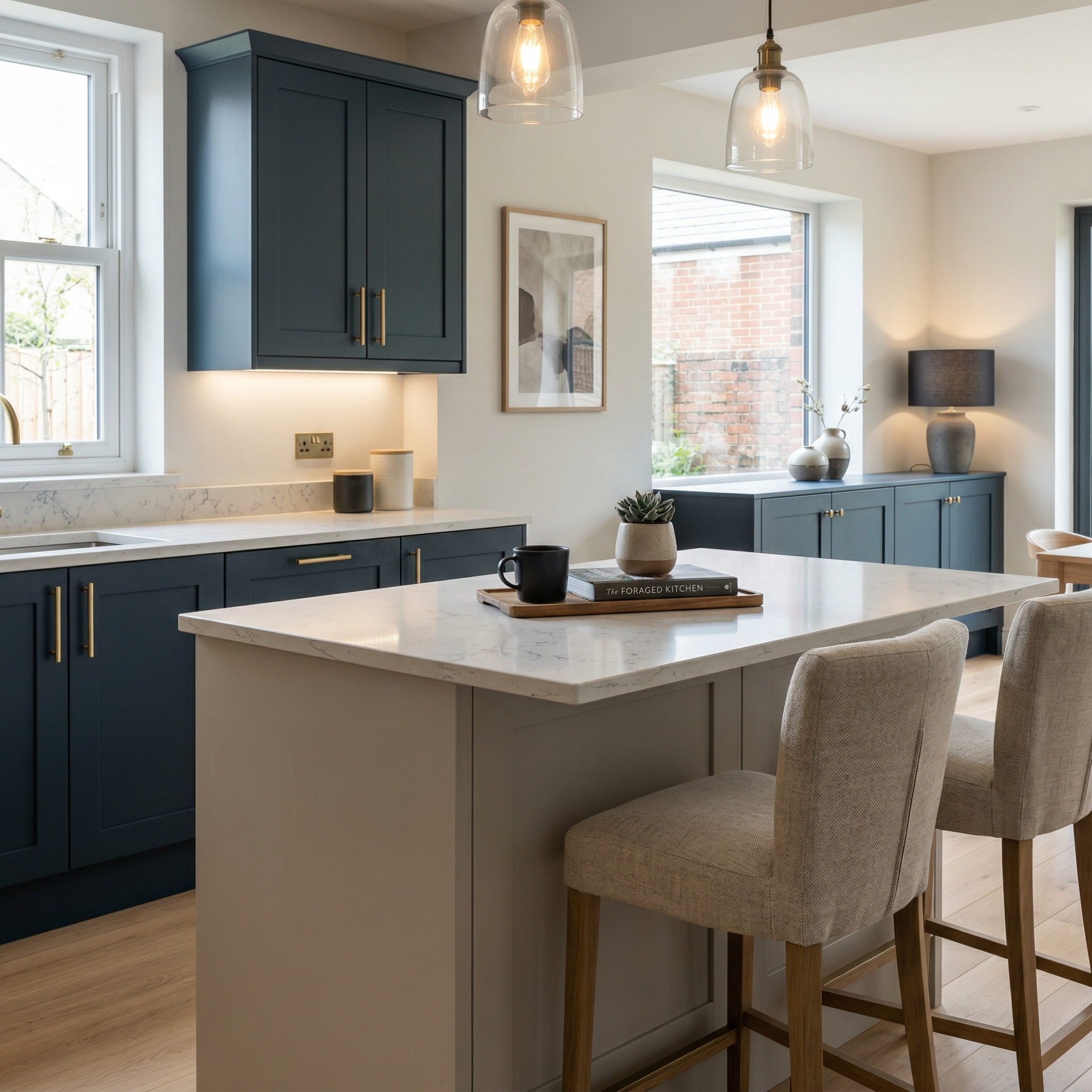 square1_800x800 Bespoke kitchen island detail, contemporary painted lay-on cabinetry with quality joinery