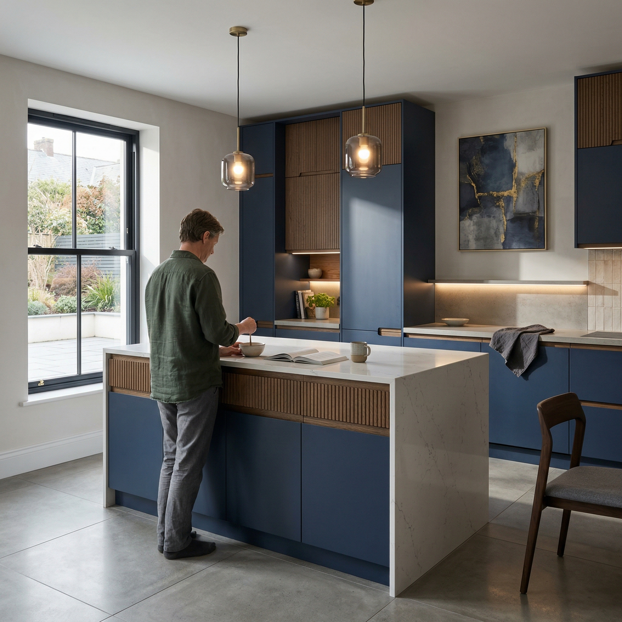 Bespoke kitchen designed for a Tregaron home, quality materials and considered layout