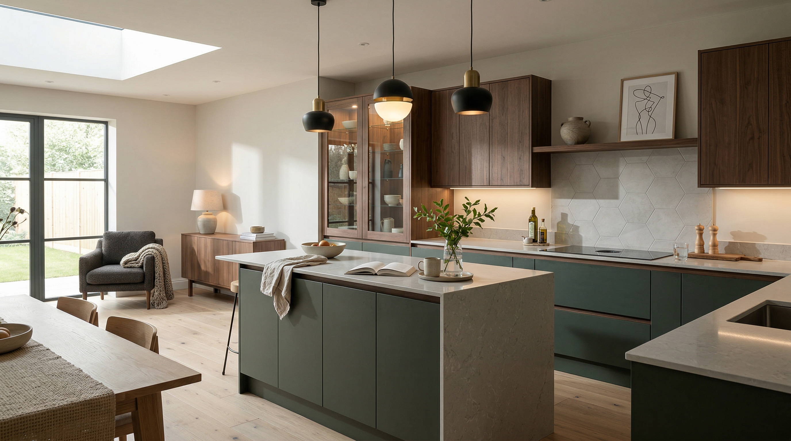 hero2_1200x675 Mastercraft bespoke kitchen in Treorchy, wide architectural view showing room volume and design quality