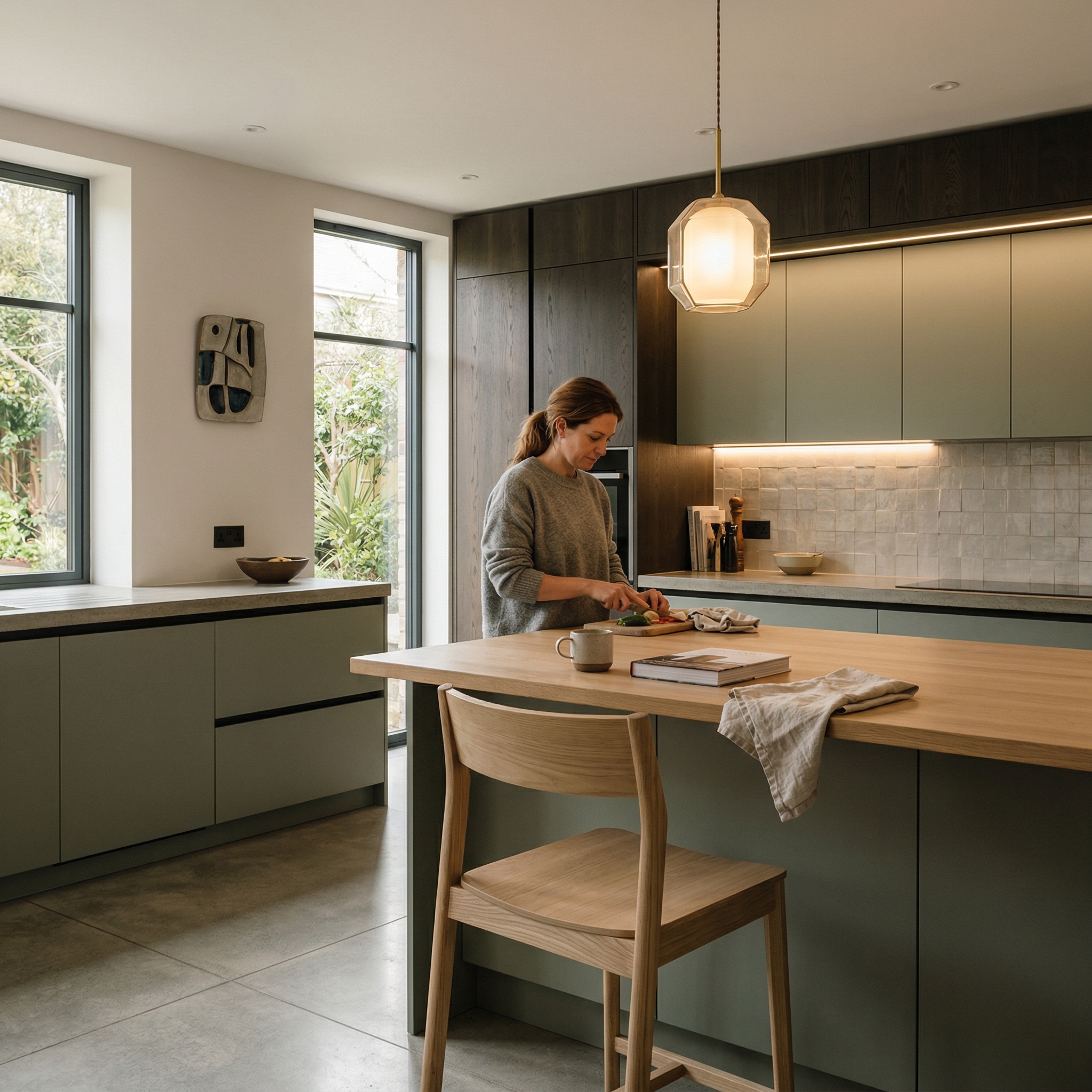 Bespoke kitchen designed for a Truro home, quality materials and considered layout