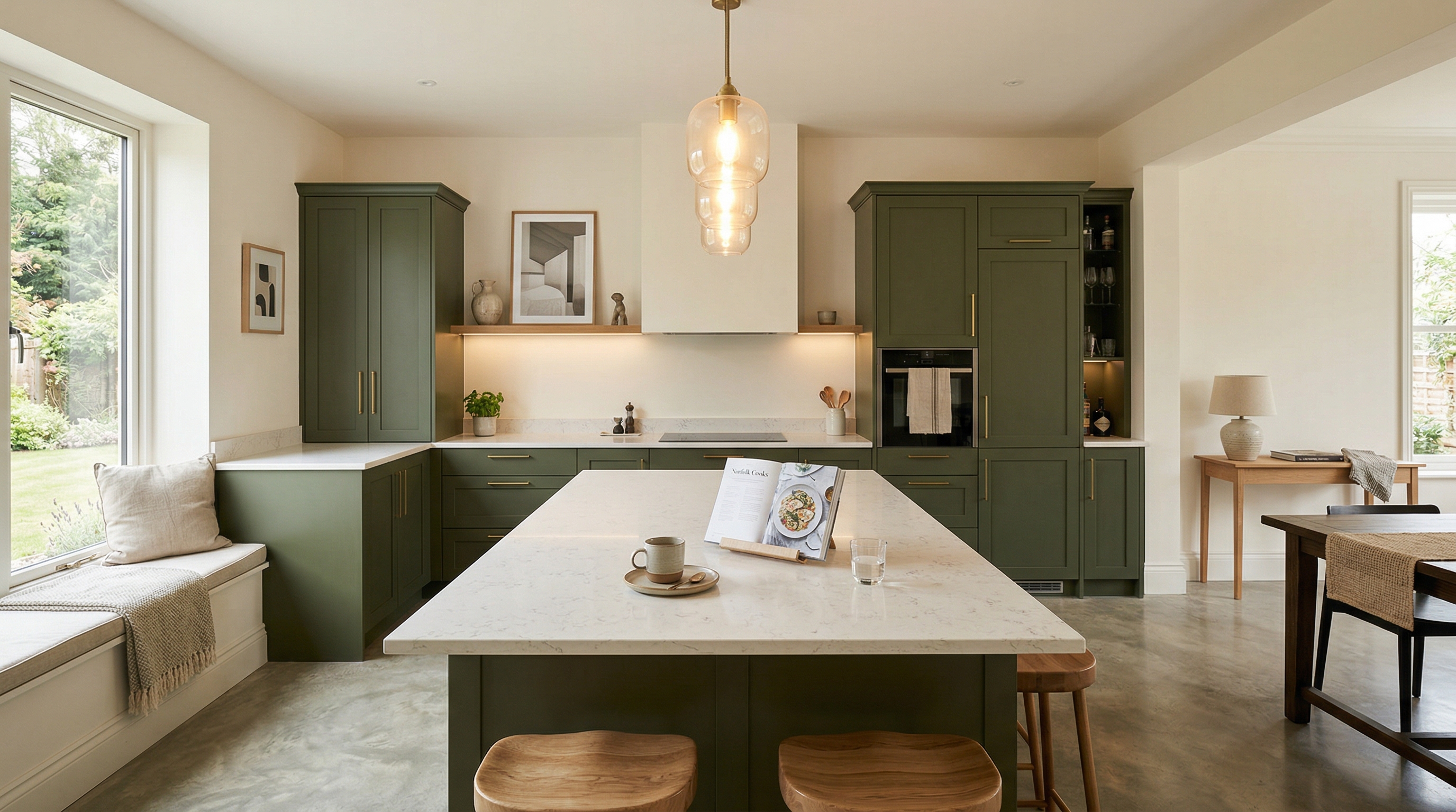 Mastercraft bespoke kitchen in Wells-next-the-Sea, wide architectural view showing room volume and design quality