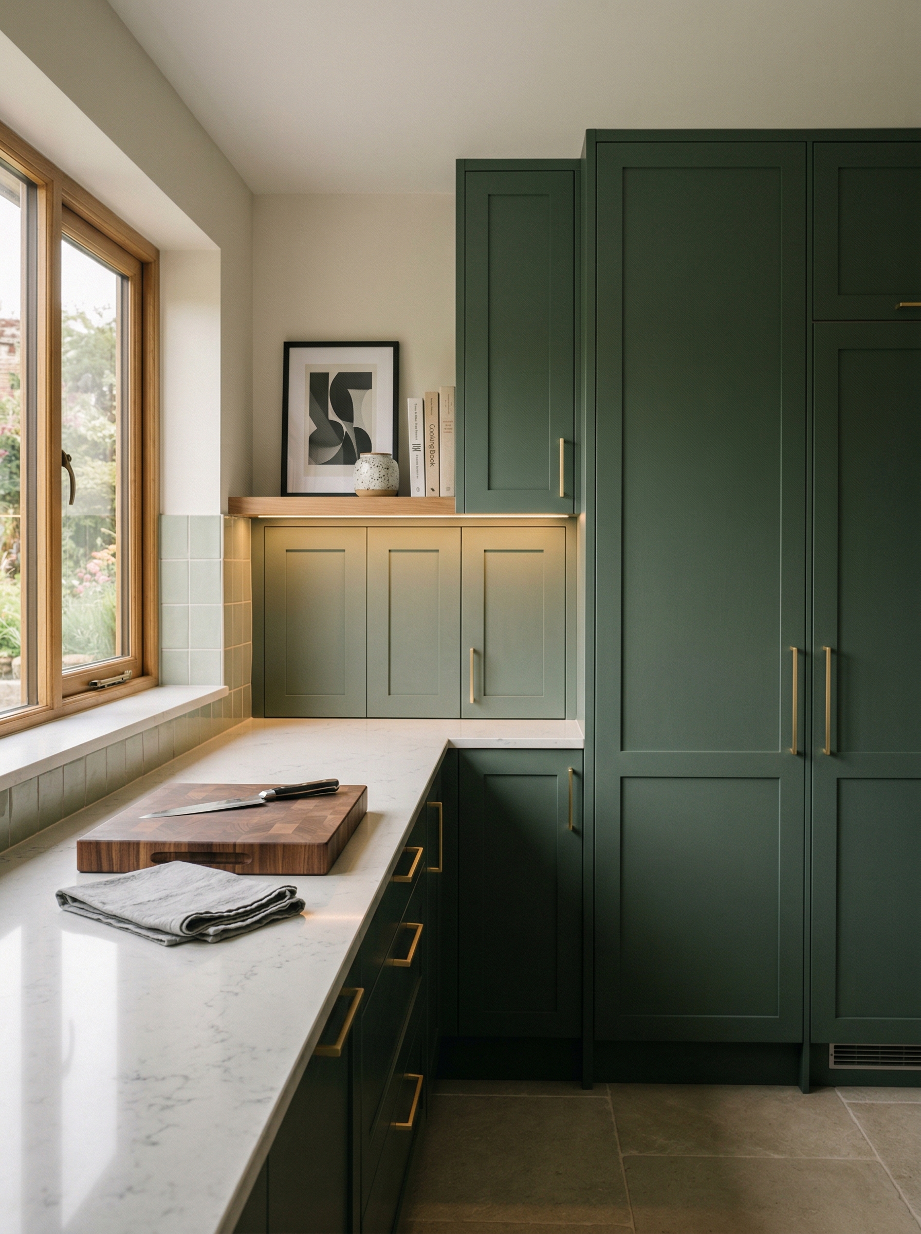 portrait1_600x800 Tall view of full-height bespoke kitchen cabinetry, modern shaker cabinetry