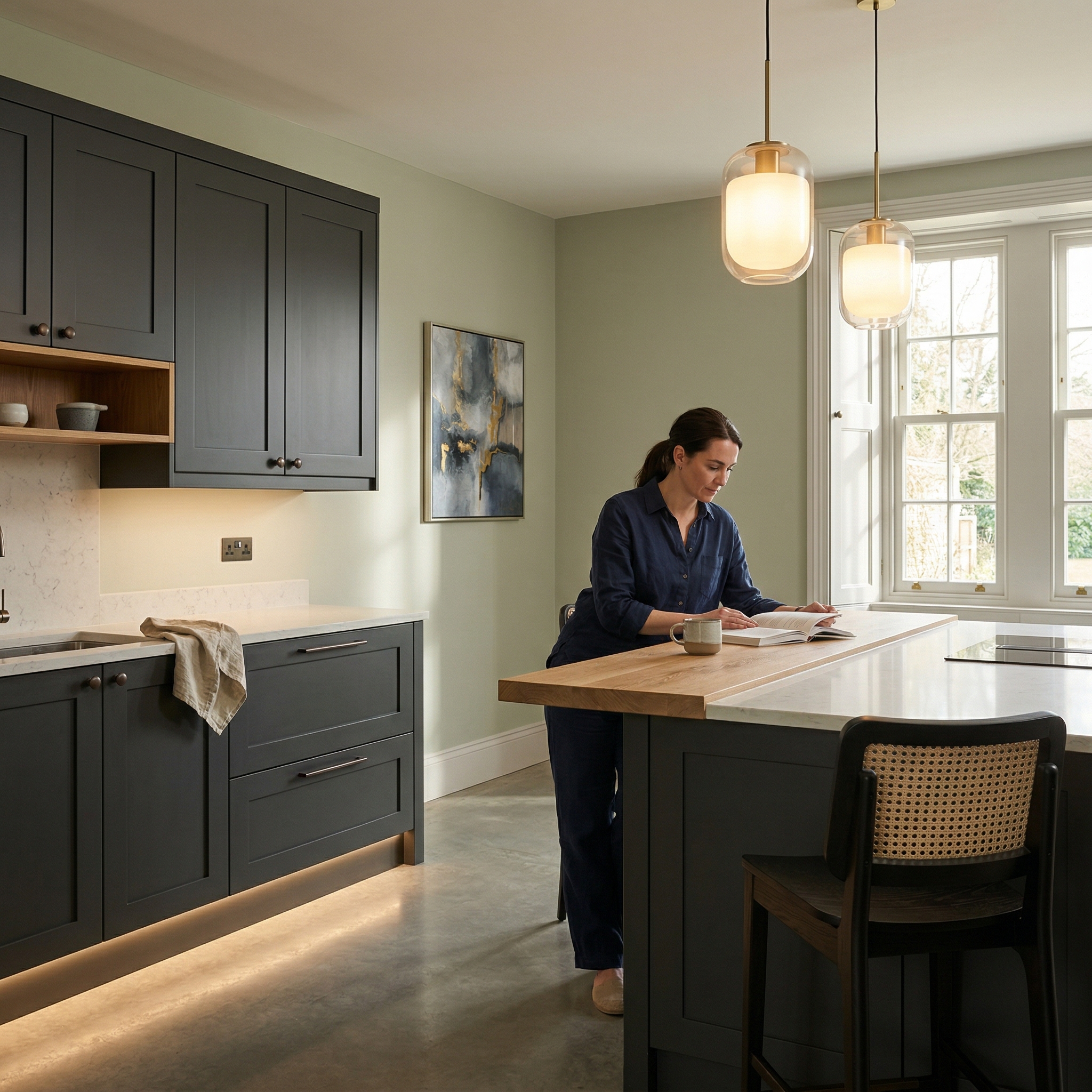 Bespoke kitchen designed for a Weobley home, quality materials and considered layout