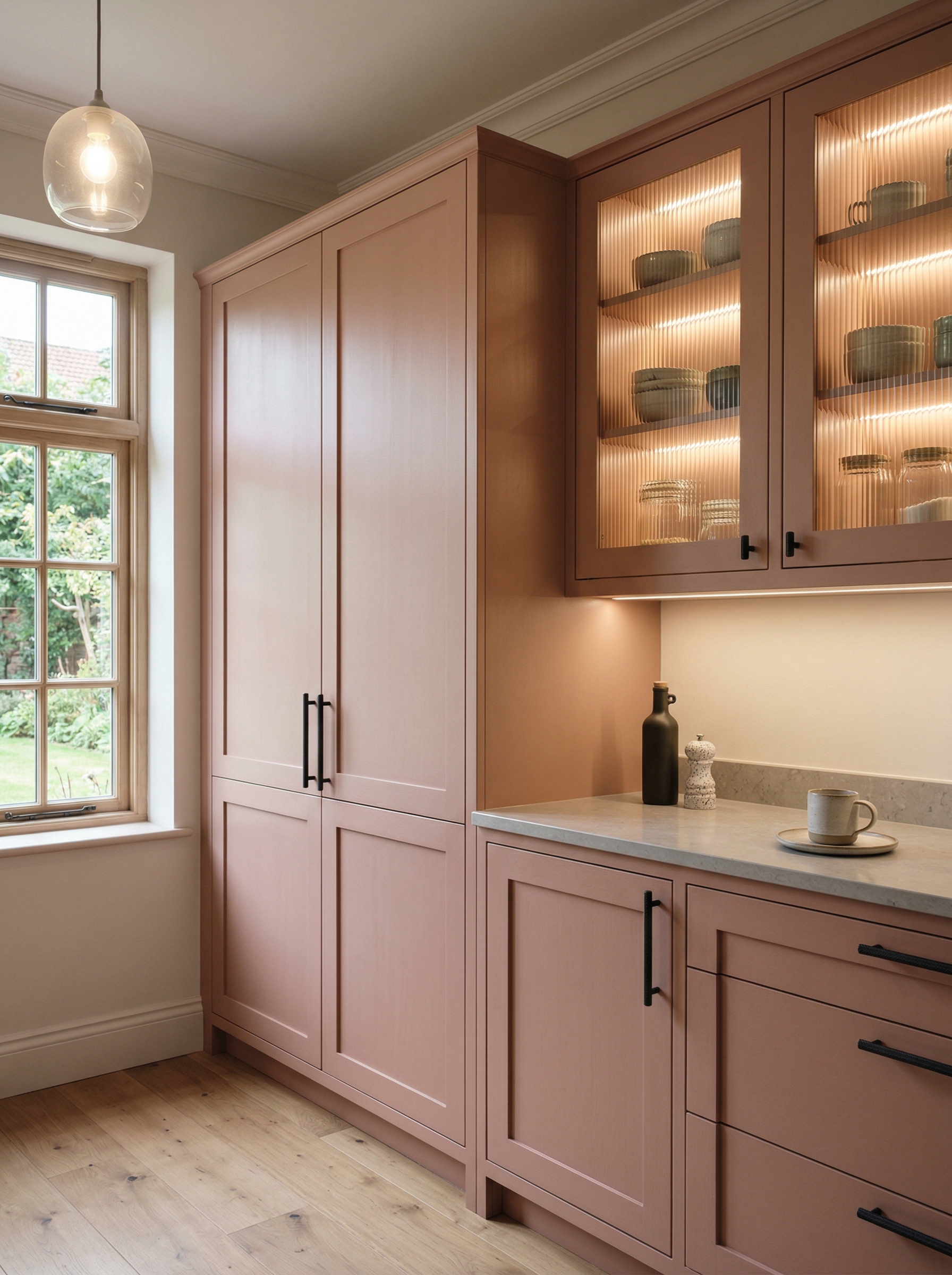 Bespoke kitchen installation, full-height cabinetry and considered storage design