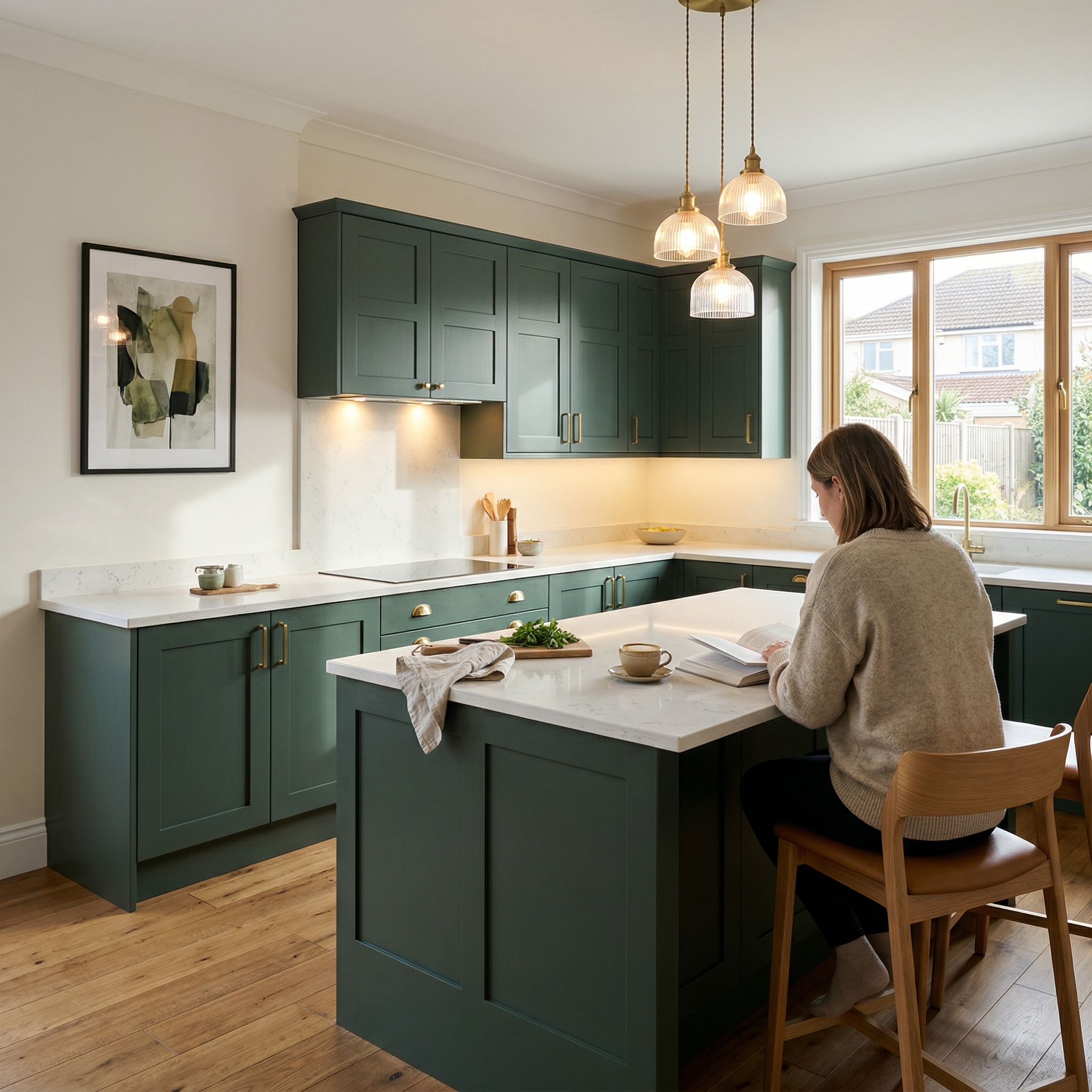 Bespoke kitchen designed for a Weston-super-Mare home, quality materials and considered layout