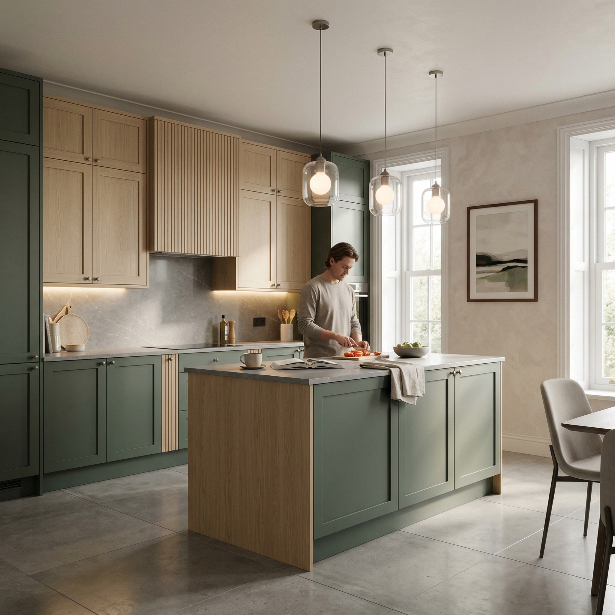 Bespoke kitchen designed for a Whitland home, quality materials and considered layout