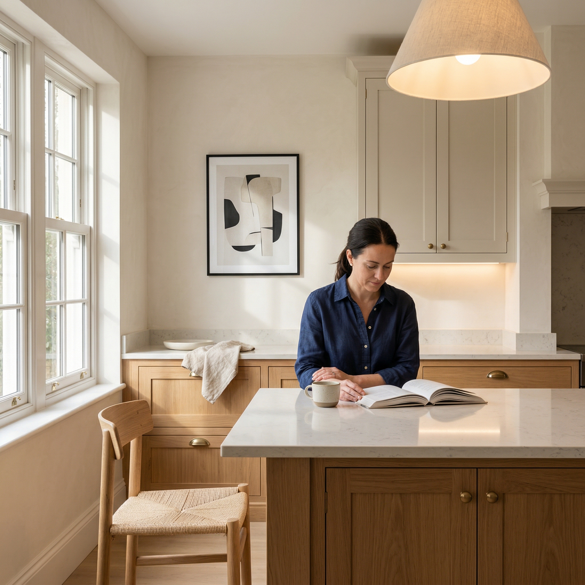 Bespoke kitchen designed for a Wimborne home, quality materials and considered layout