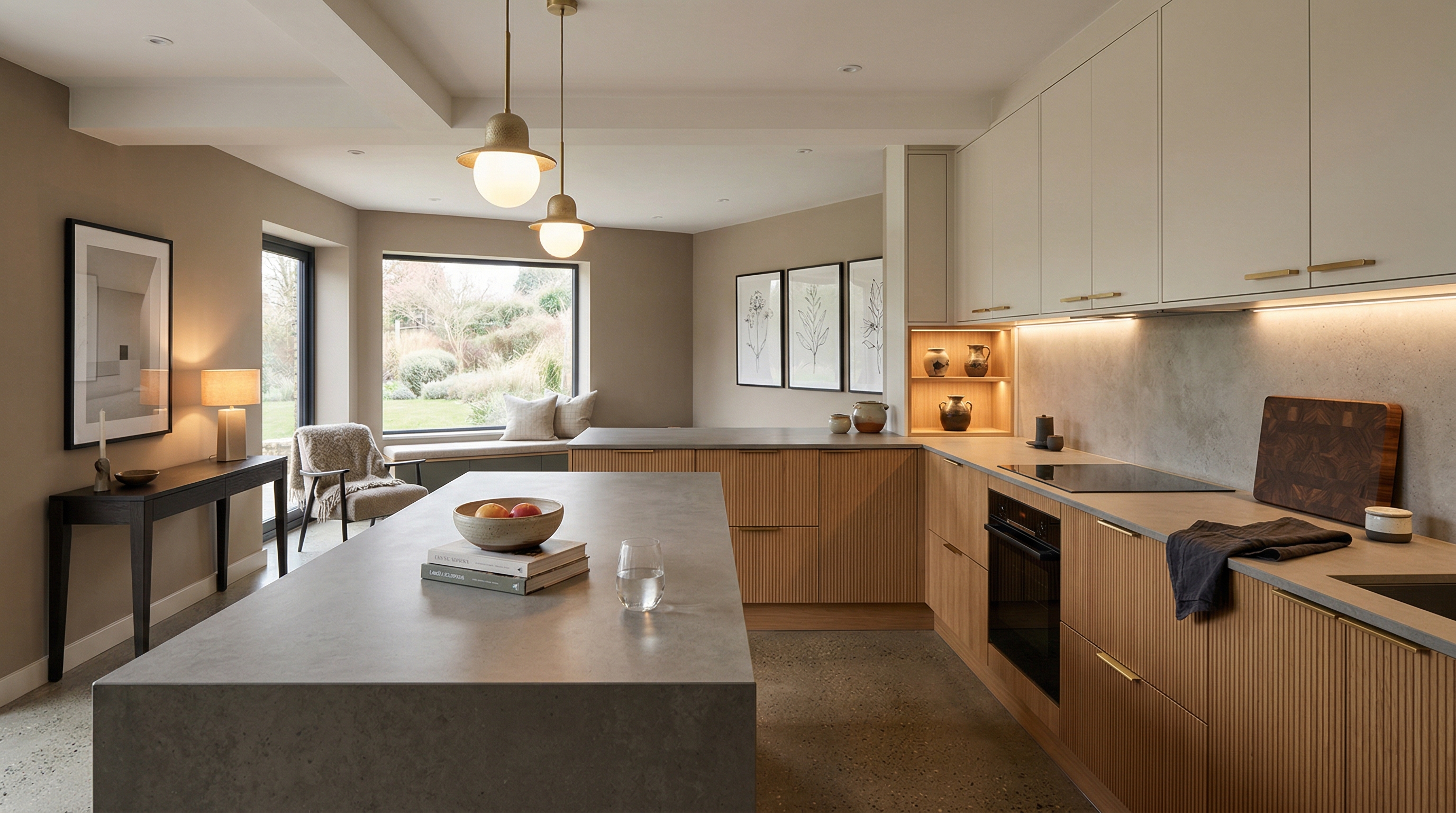 hero2_1200x675 Mastercraft bespoke kitchen in Yeovil, wide architectural view showing room volume and design quality