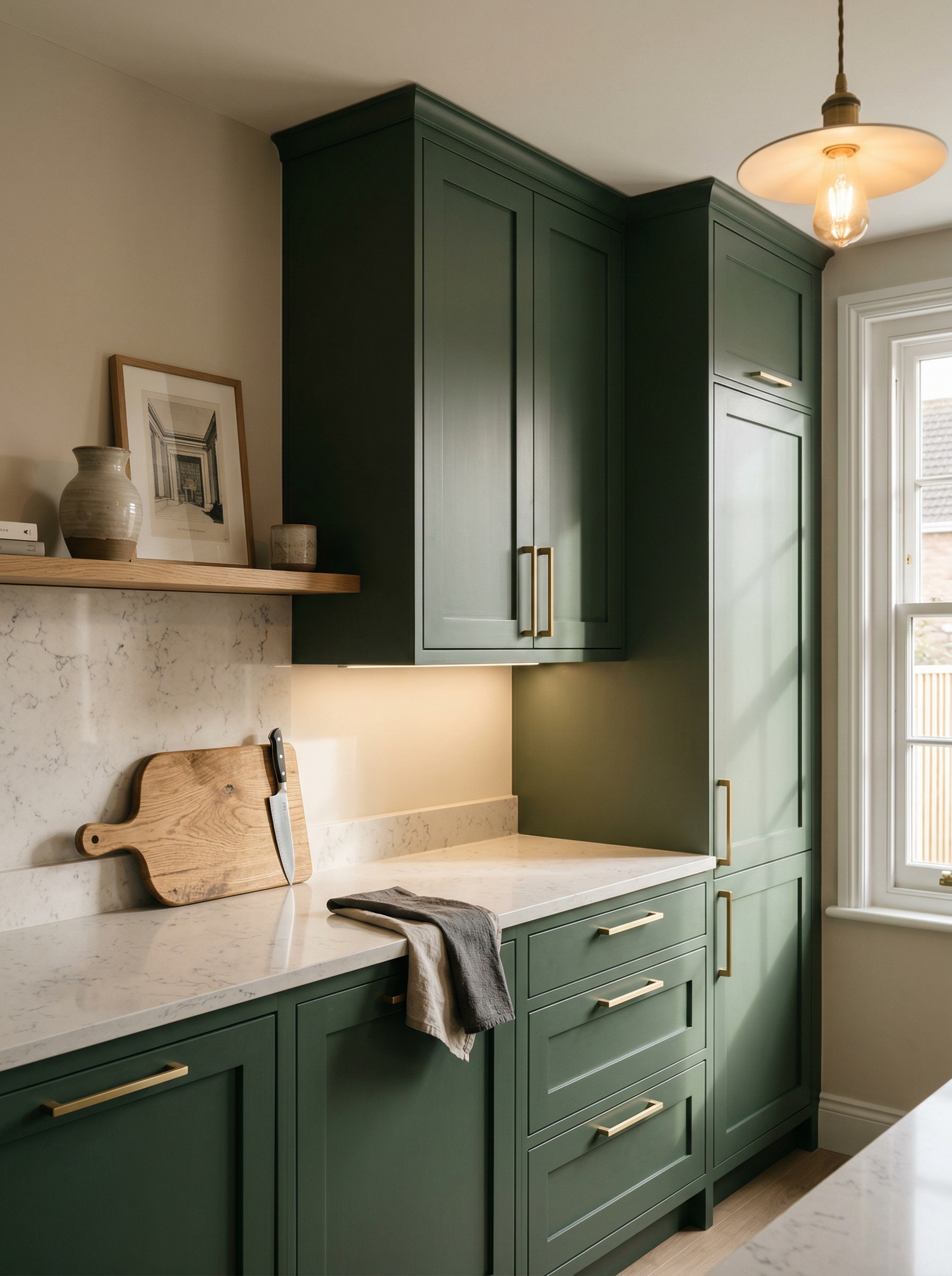 portrait1_600x800 Tall view of full-height bespoke kitchen cabinetry, modern shaker cabinetry