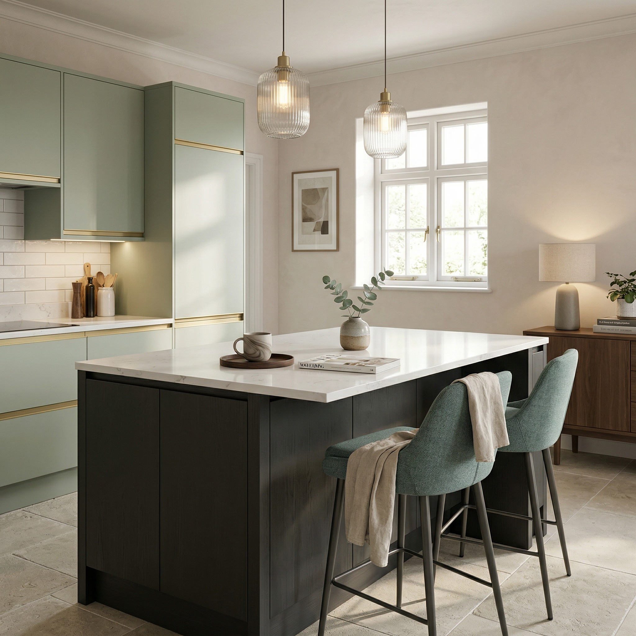 square1_800x800 Bespoke kitchen island detail, modern shaker cabinetry with quality joinery